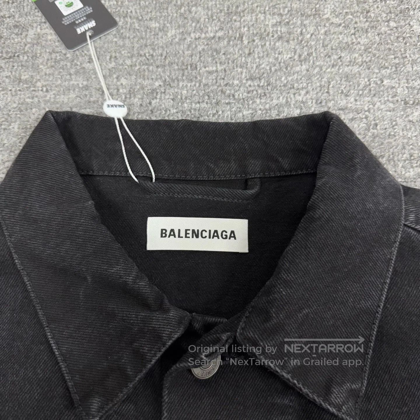 Balenciaga Balenciaga Rhinestone Logo Black Denim Jacket. Size XS / US 0-2 / IT 36-38 - 5 Thumbnail