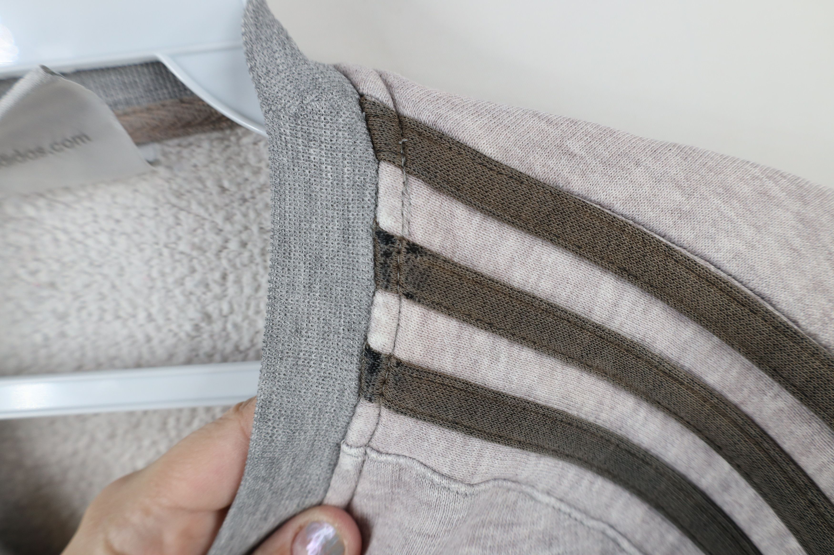 Adidas × Vintage Vintage Adidas Spell Out Striped Crewneck Sweatshirt Gray Size US L / EU 52-54 / 3 - 8 Thumbnail