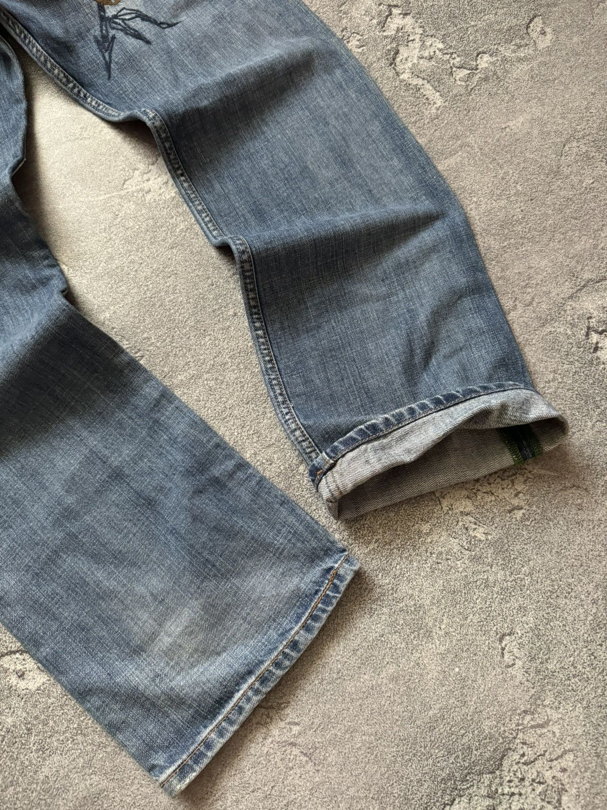 Japanese Brand The ninth 32/32 blue denim pant trouser Jean big logo scull Size US 32 / EU 48 - 2 Thumbnail