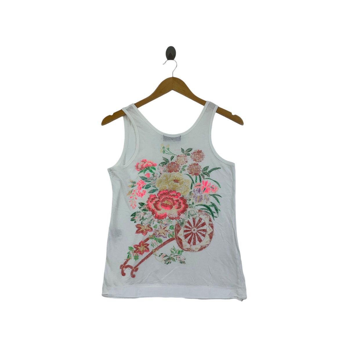 Zucca Vintage ZUCCA MADE IN JAPAN Floral Painting Cabane Tank Top Size XS / US 0-2 / IT 36-38 - 4 Thumbnail