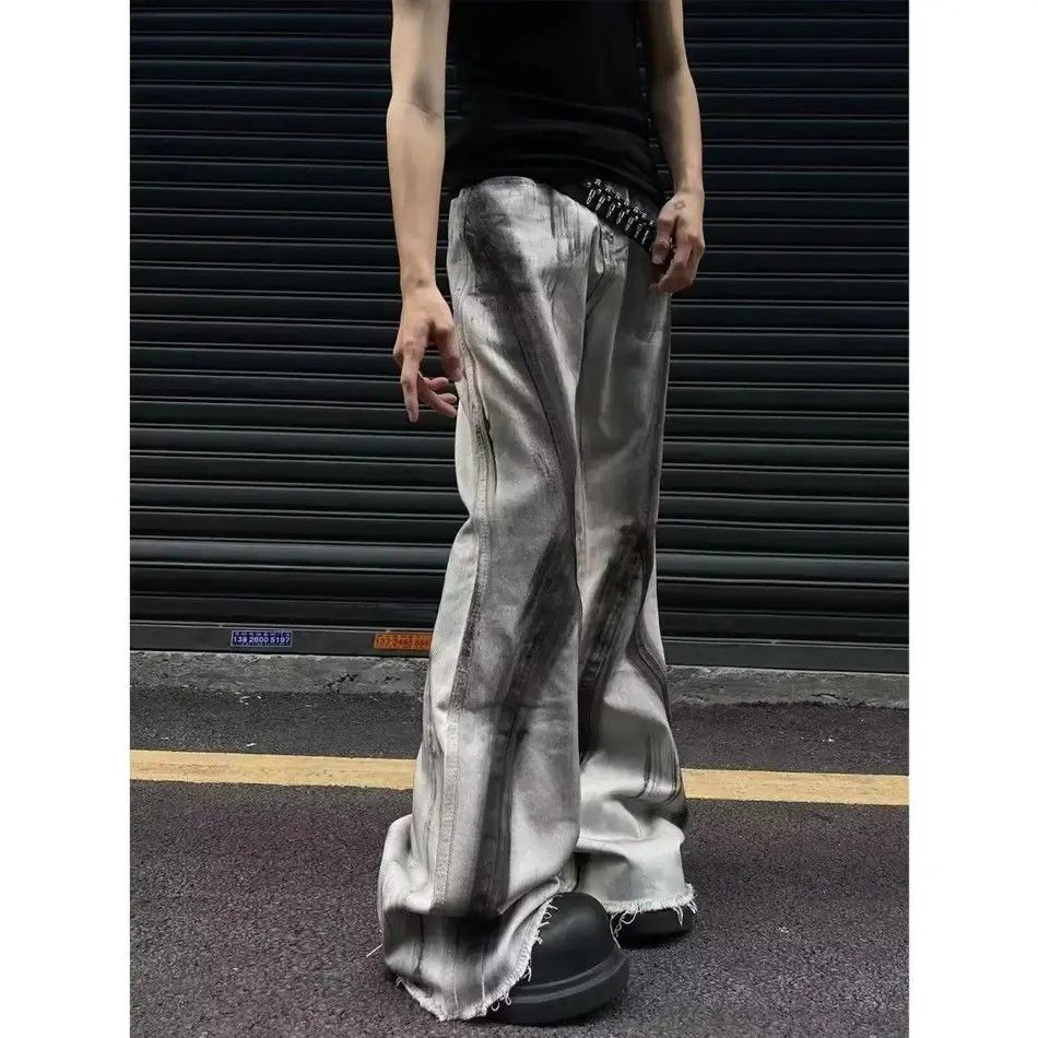 Japanese Brand Retro loose fringed gradient slightly flared jeans Size US 32 / EU 48 - 2 Thumbnail