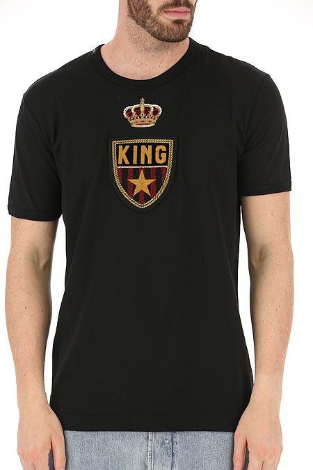 Dolce & Gabbana Dolce&Gabbana Black Calfskin King Crown Patch T-Shirt Size US S / EU 44-46 / 1 - 1 Thumbnail