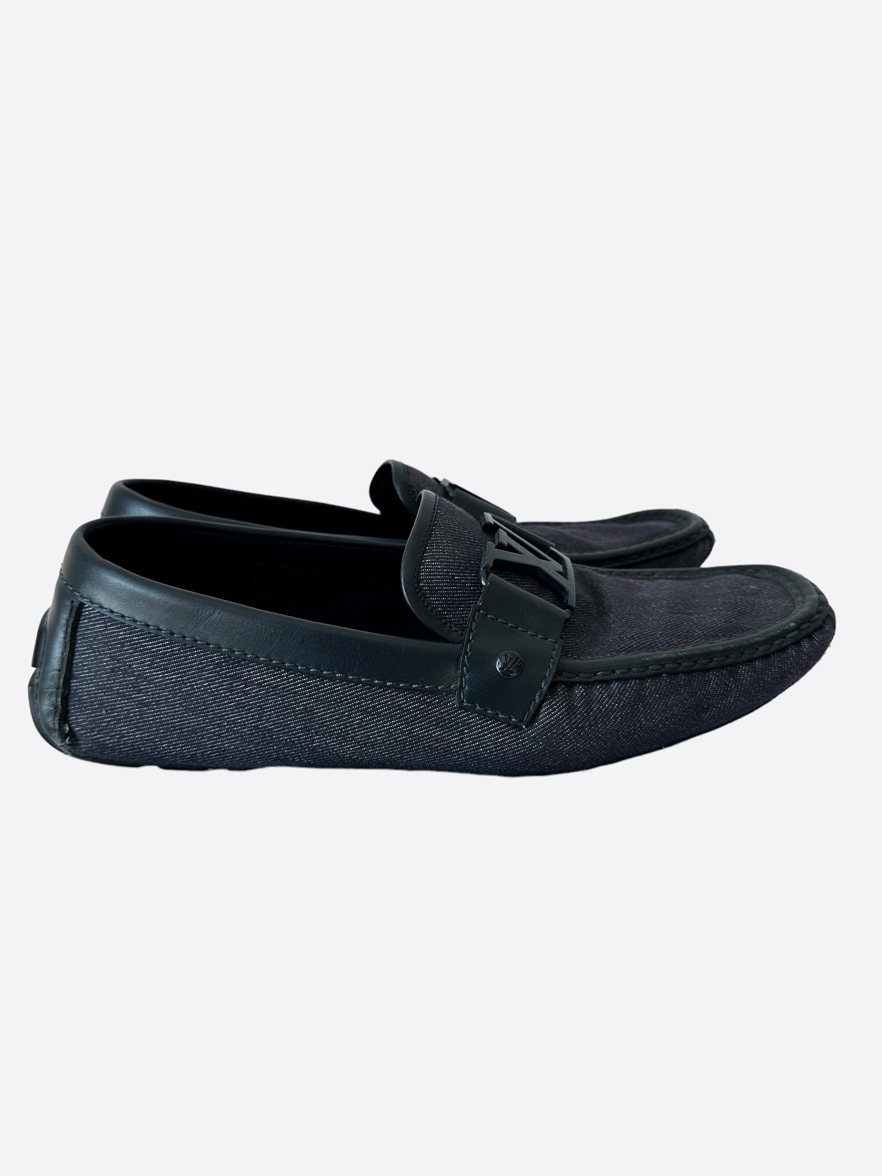 Louis Vuitton Louis Vuitton Navy Blue Logo Loafers Size US 9 / EU 42 - 1 Thumbnail
