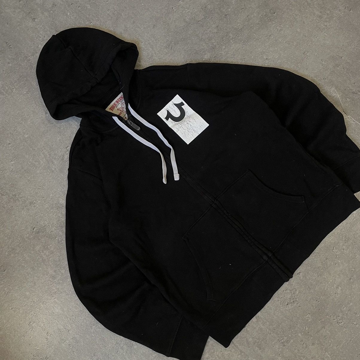 True Religion × Vintage True Religion Black Basic Zip-Up Hoodie Big Logo Size US L / EU 52-54 / 3 - 3 Thumbnail