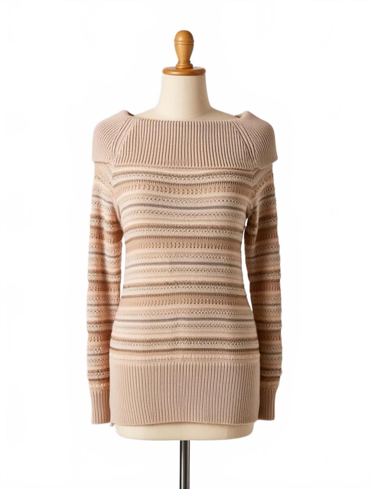 Other White House Black Market Beige Knit Sweater, Size M Size M / US 6-8 / IT 42-44 - 1 Thumbnail