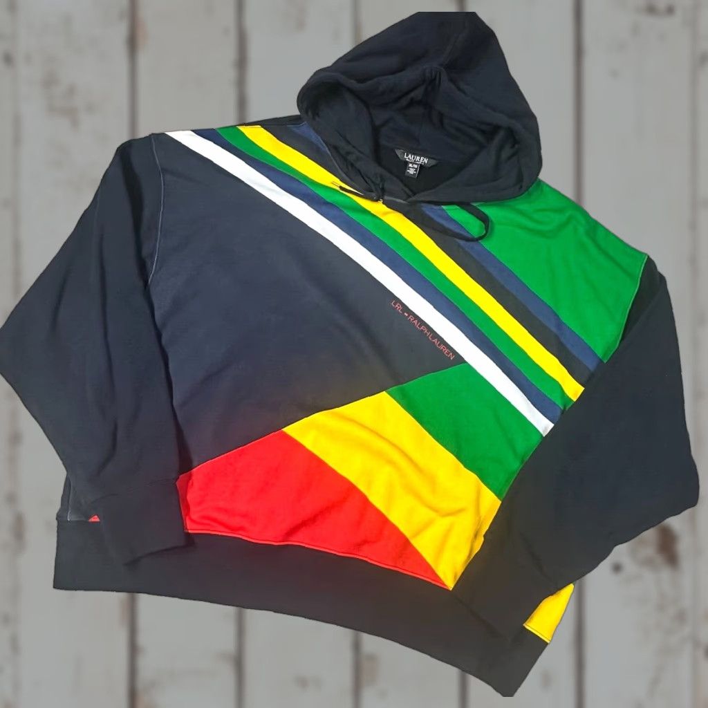 Ralph Lauren Lauren Ralph Lauren Womens XL Multicolor Color Block Hoodie Crop Style Size XL / US 12-14 / IT 48-50 - 1 Thumbnail