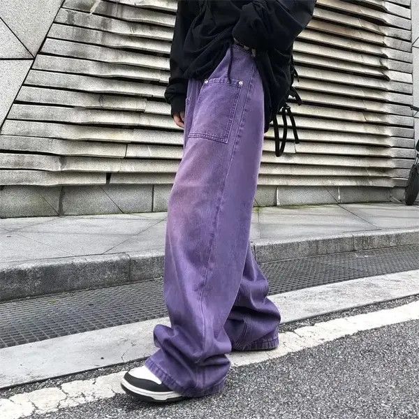 Japanese Brand × Vintage Straight Baggy Purple Jeans Size US 35 - 3 Thumbnail