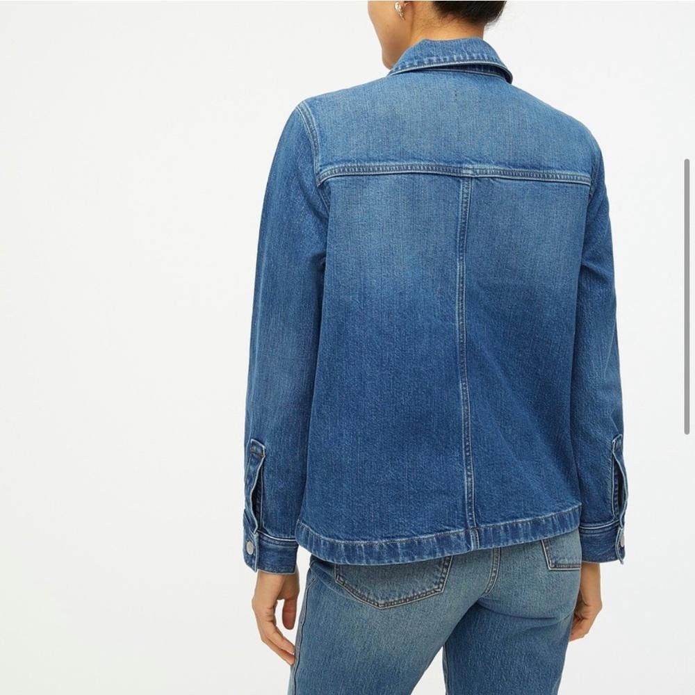 J.Crew J. Crew Denim Oversize Chore Jean Utility Pockets Jacket XXS Size XXS / US 00 / IT 34 - 2 Thumbnail