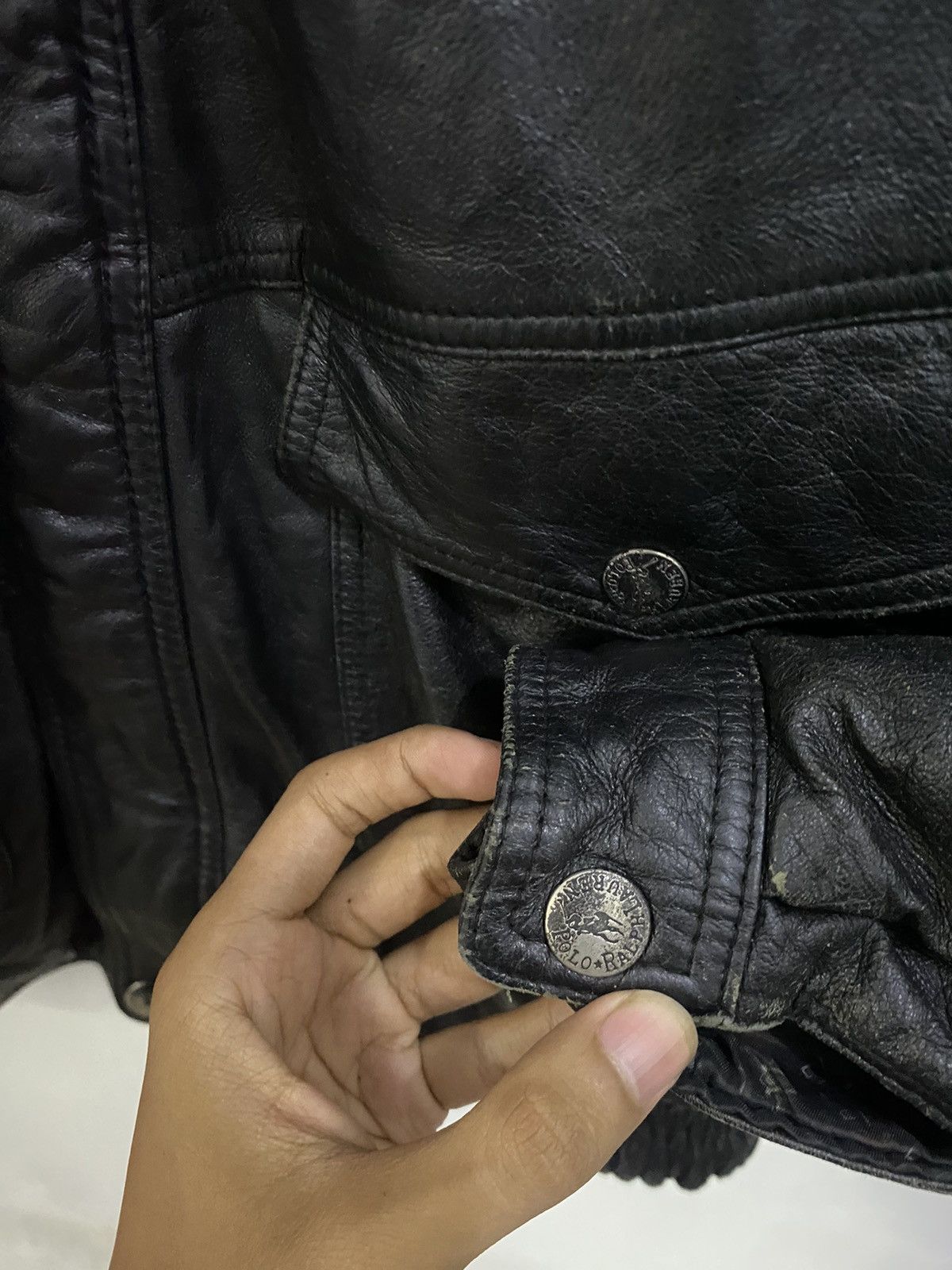 Polo Ralph Lauren × Ralph Lauren 💥Vintage💥Polo Ralph Laurent Leather Jacket Size US L / EU 52-54 / 3 - 10 Thumbnail