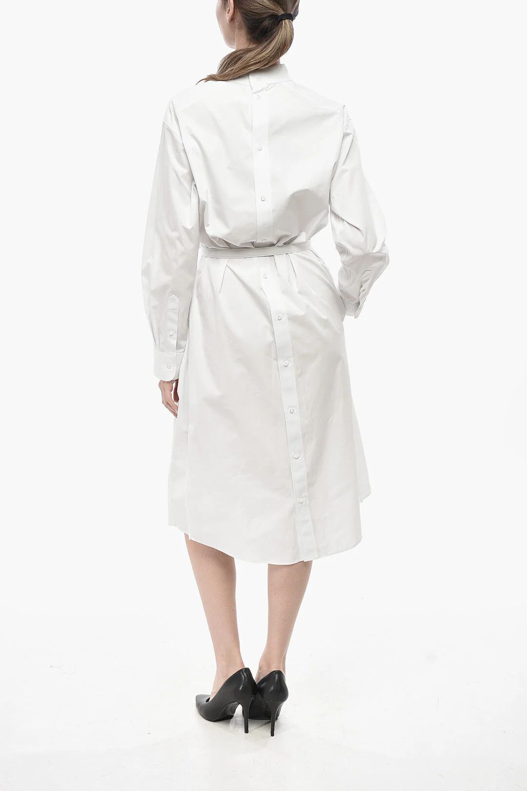 Fendi og1mm0326 Poplin Shirt Dress in White Size S / US 4 / IT 40 - 2 Thumbnail