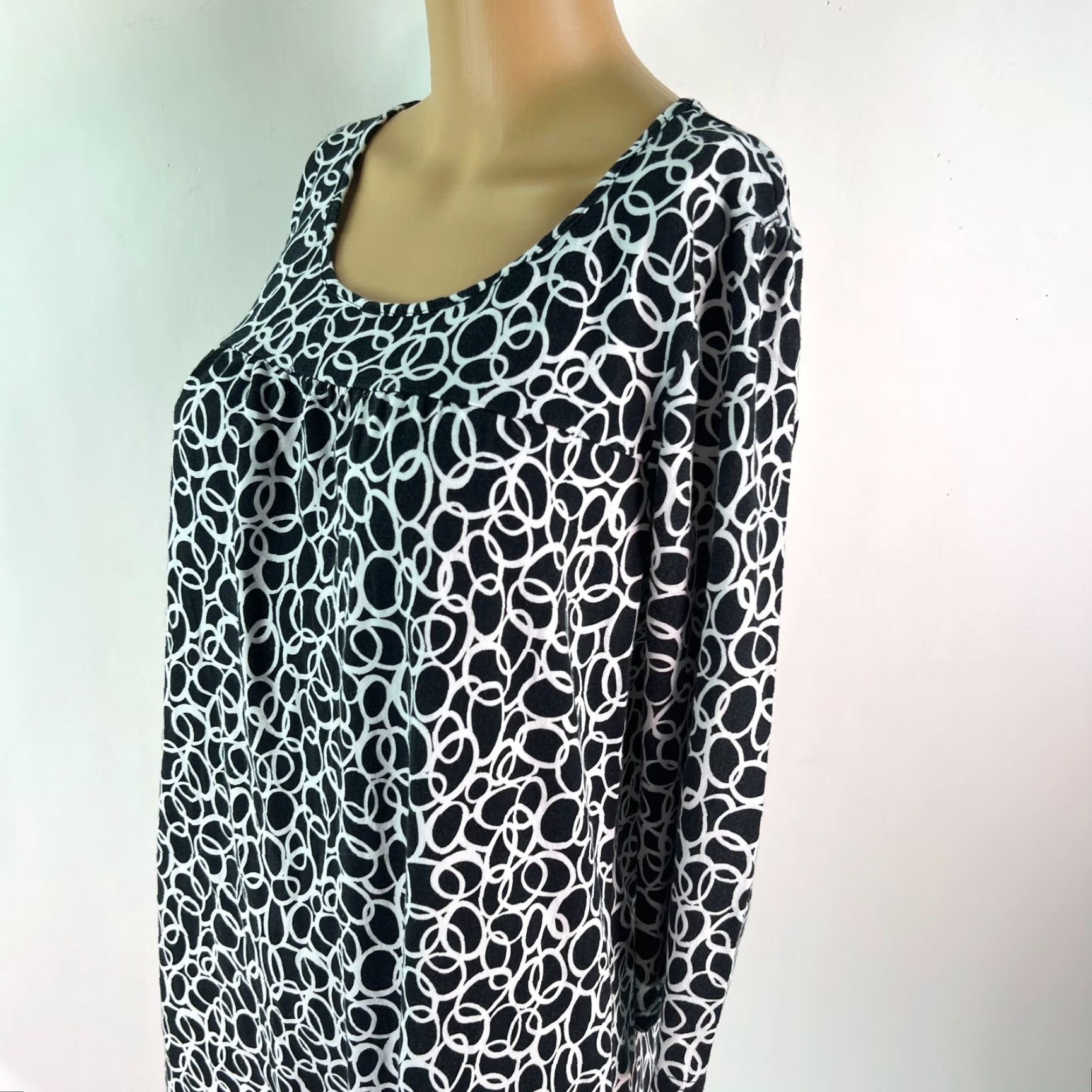 Jones New York VINTAGE Jones New York Sport Geometric 3/4 Sleeve Black Shift Dress L Womens Size L / US 10 / IT 46 - 5 Thumbnail