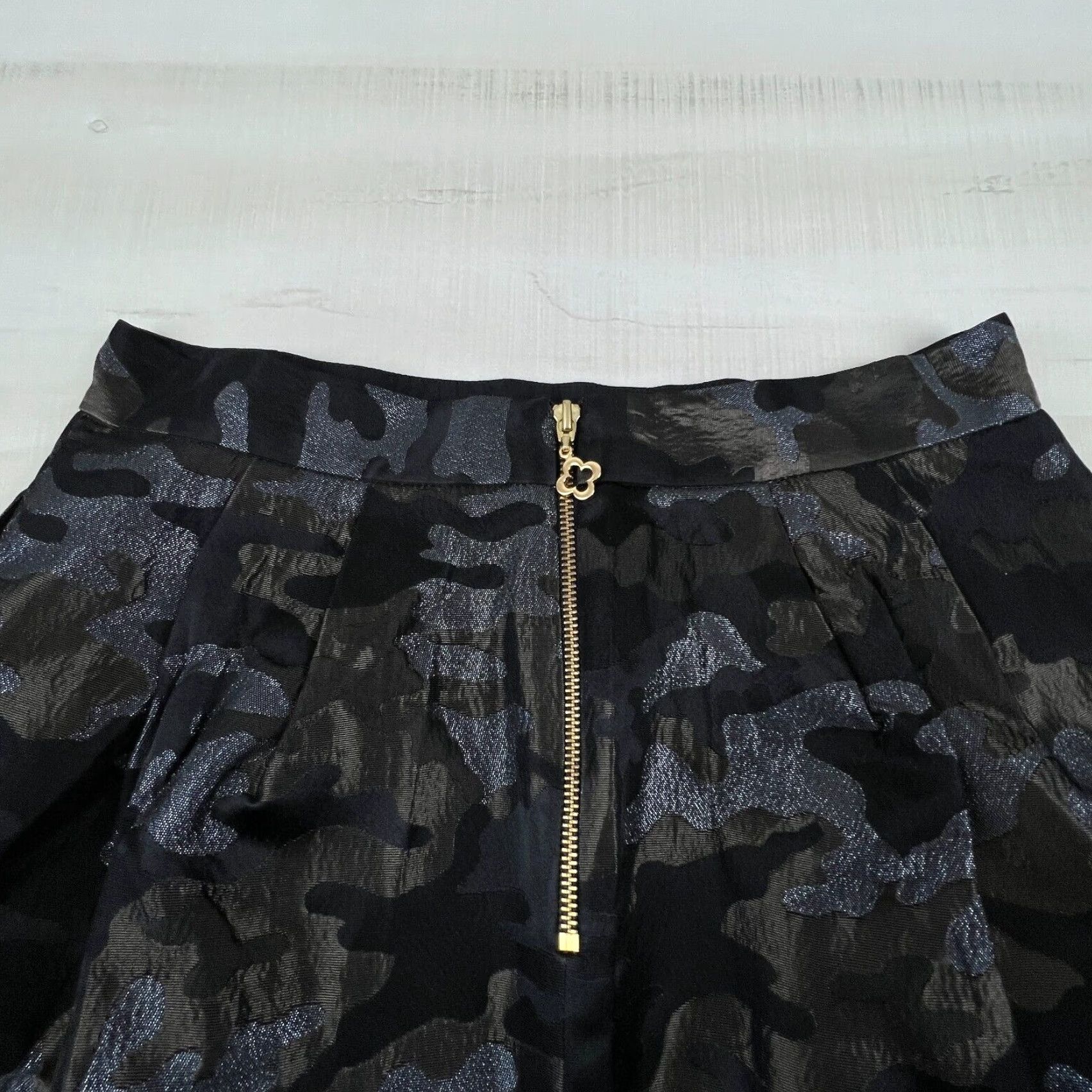Pinko VINTAGE Pink Tartan Womens Mini Skirt Short 10 Camouflage Camo Metallic Black Gray Green Spring Fall Summer Women's Size 32" / US 10 / IT 46 - 7 Thumbnail