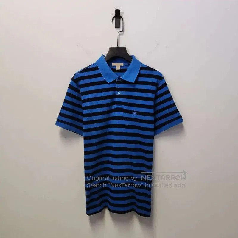 Burberry Burberry Men's Blue Striped Polo Shirt. Size US S / EU 44-46 / 1 - 1 Thumbnail