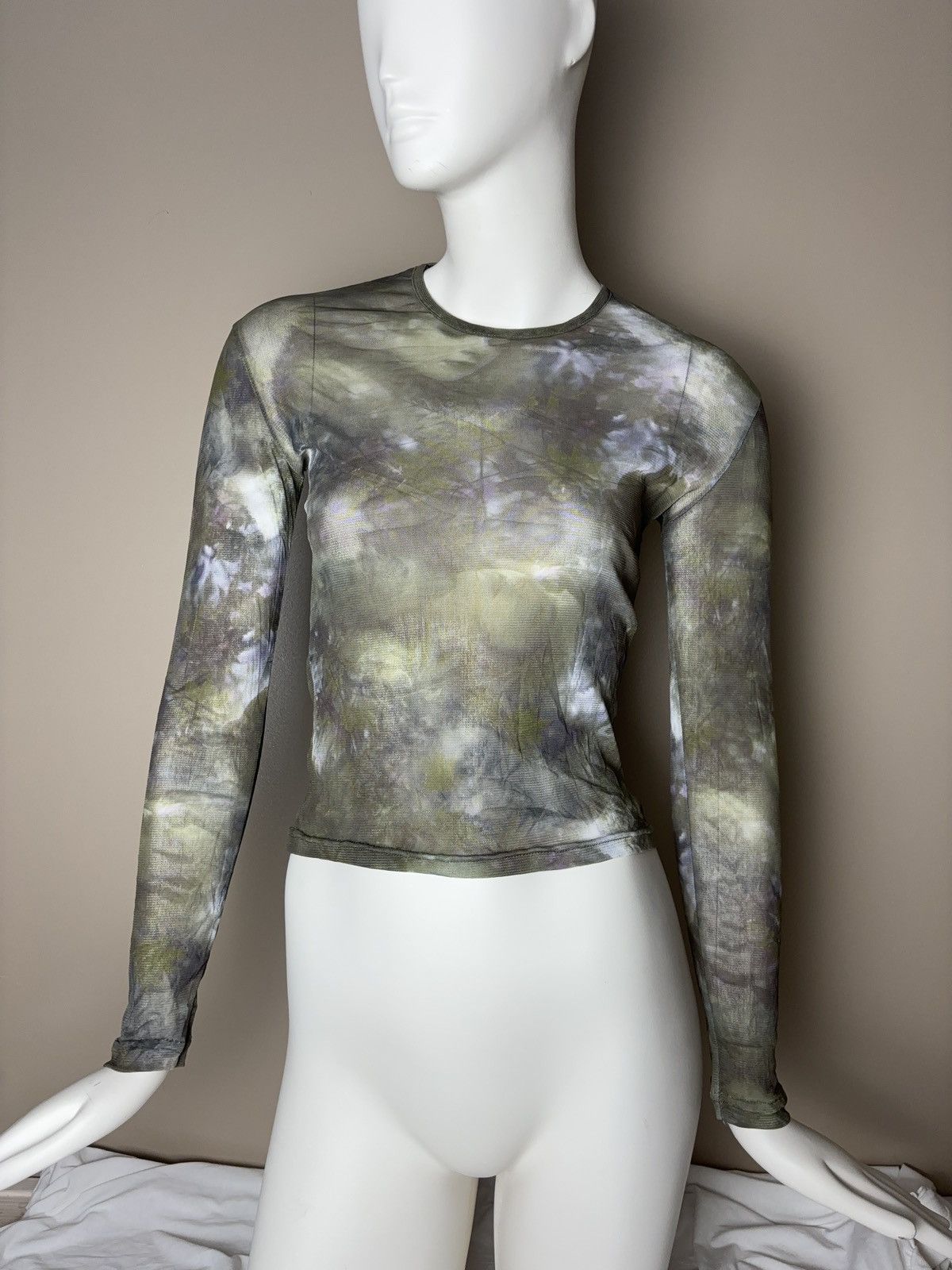 Vintage French vintage mesh printed long sleeve top jpg style Size S / US 4 / IT 40 - 2 Thumbnail
