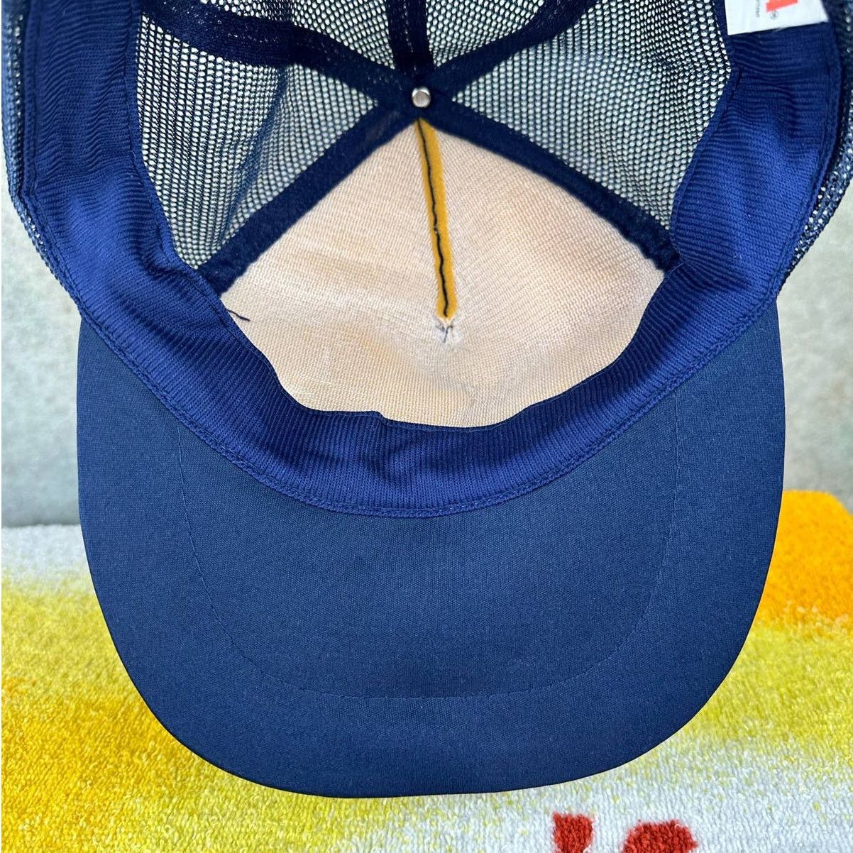NASA × Vintage Vintage 80s Nasa Trucker Hat Mesh Back Snap Back Navy Blue Size ONE SIZE - 5 Thumbnail