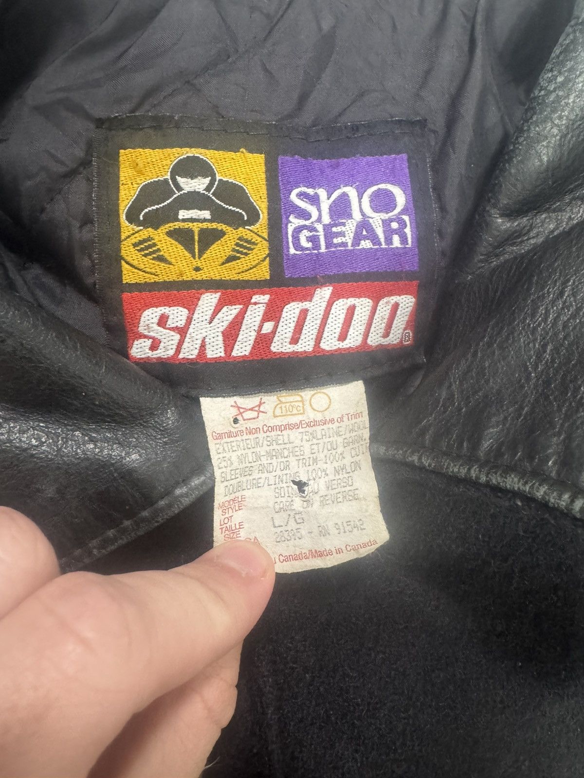 Ski-Doo Vintage Ski-Doo Leather & Wool Varsity Jacket Made in Canada Size US L / EU 52-54 / 3 - 3 Thumbnail