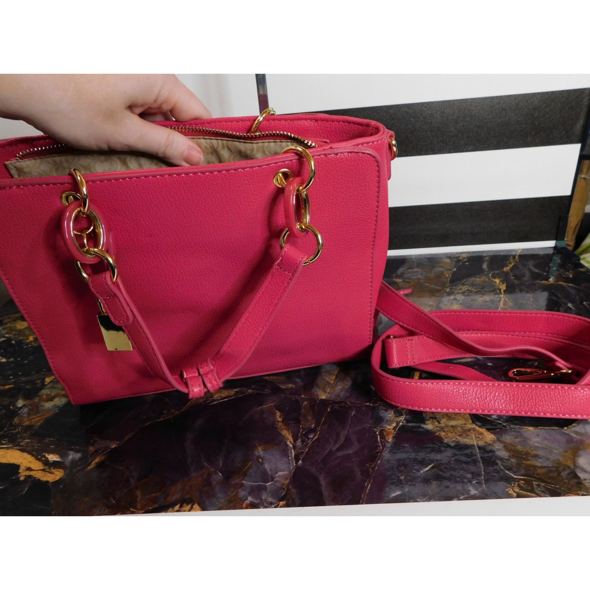 Other Charming Charlie Pink Handbag With Gold Tone Accents Size ONE SIZE - 1 Thumbnail