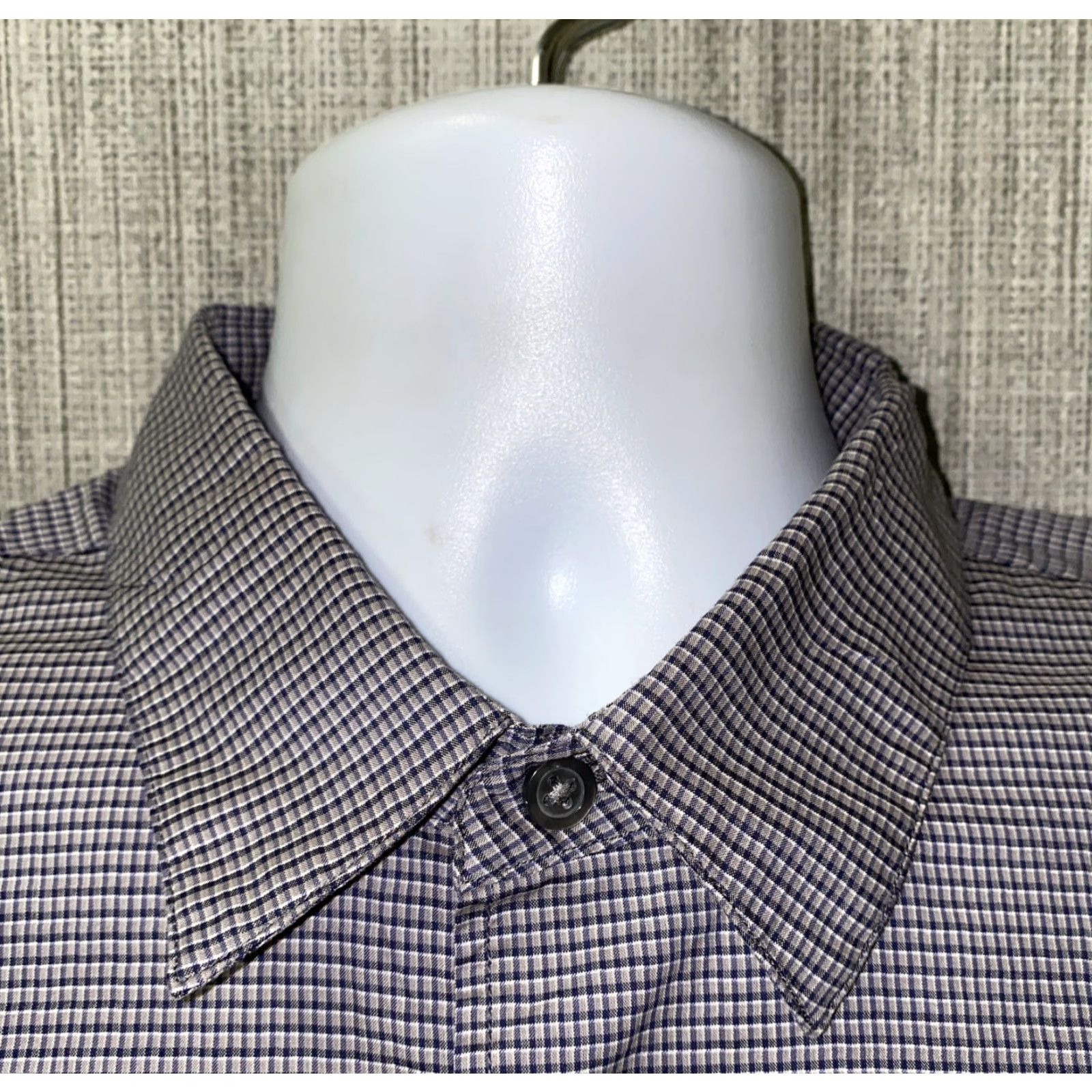 John Varvatos John Varvatos Men's Casual Cotton Checkered Long Sleeve Button-Up Shirt Size L Gray Size US L / EU 52-54 / 3 - 3 Thumbnail