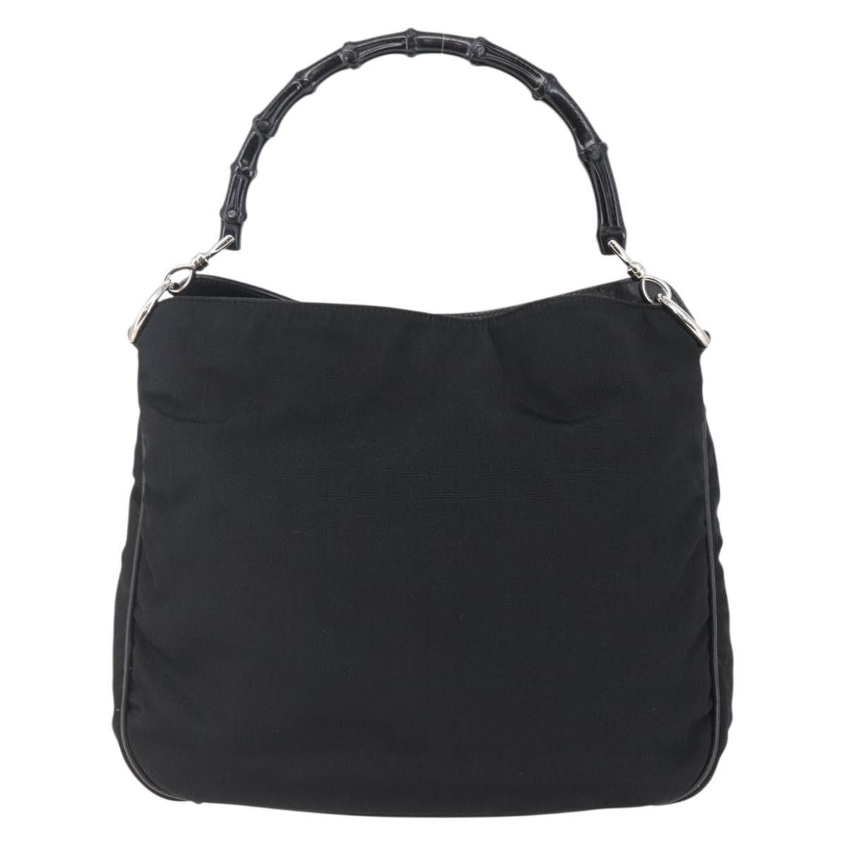 Gucci GUCCI Bamboo Hand Bag Nylon Black Silver 001 1638 001 1638 Size ONE SIZE - 2 Thumbnail