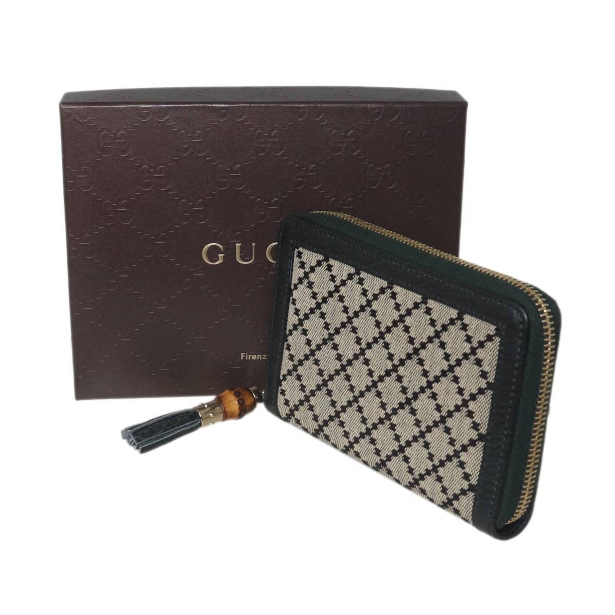 Gucci GUCCI Diamante Round Wallet, Beige x Black, 224256 Size ONE SIZE - 1 Thumbnail
