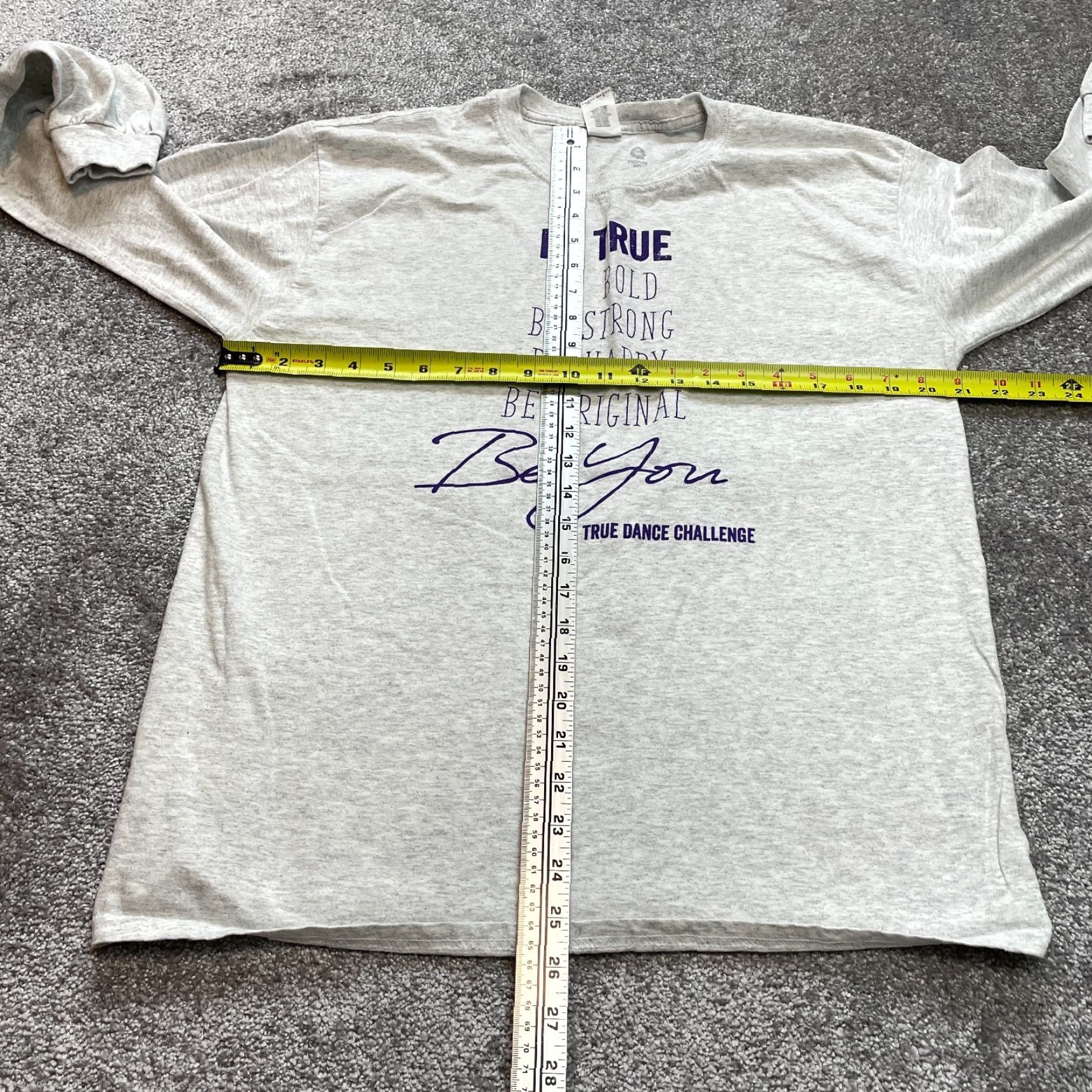 Gildan Gildan Heavy Cotton Shirt Adult Large Gray Long Sleeve True Dance Challenge Crew Shirt Mens Size US L / EU 52-54 / 3 - 5 Thumbnail