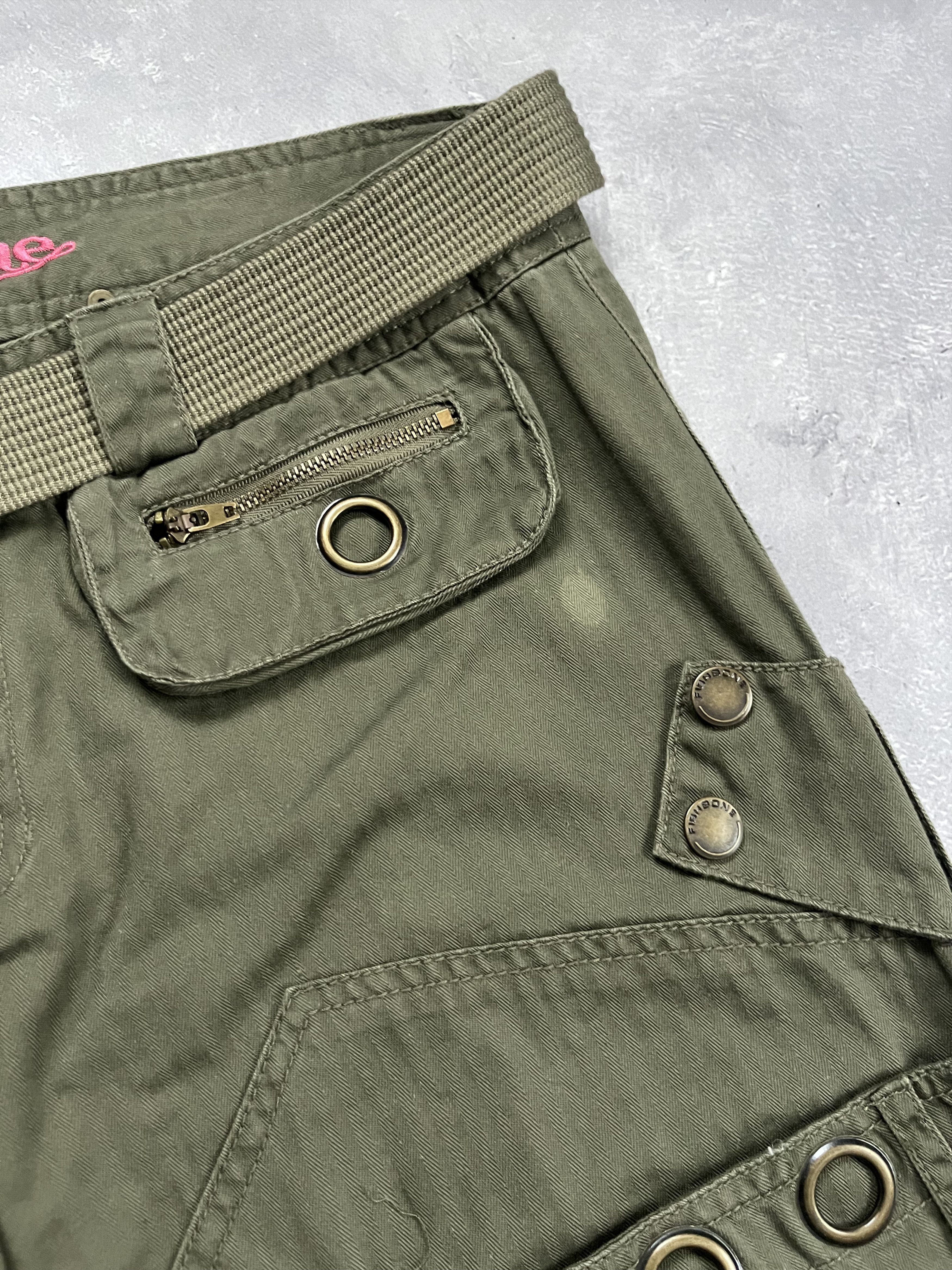 Vintage Fishbone Cargo Pants Military Olive Green Utility Techwear Size US 32 / EU 48 - 3 Thumbnail