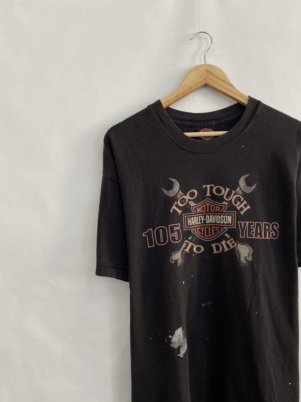Harley Davidson 🇺🇸 Vintage 90s Harley Davidson Faded 105 Years Choppers Tee Size US XL / EU 56 / 4 - 3 Thumbnail