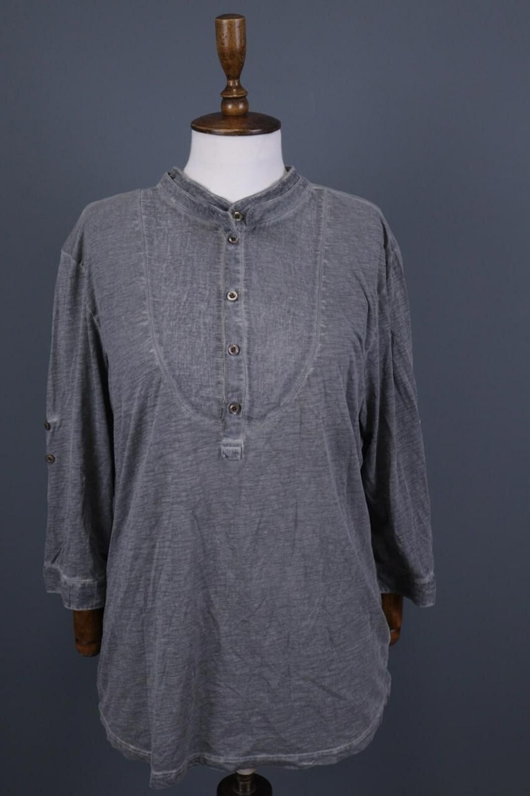 Thom Krom Thom Krom Gray Henley Lagenlook Tunic Blouse Shirt Size L Size L / US 10 / IT 46 - 1 Thumbnail