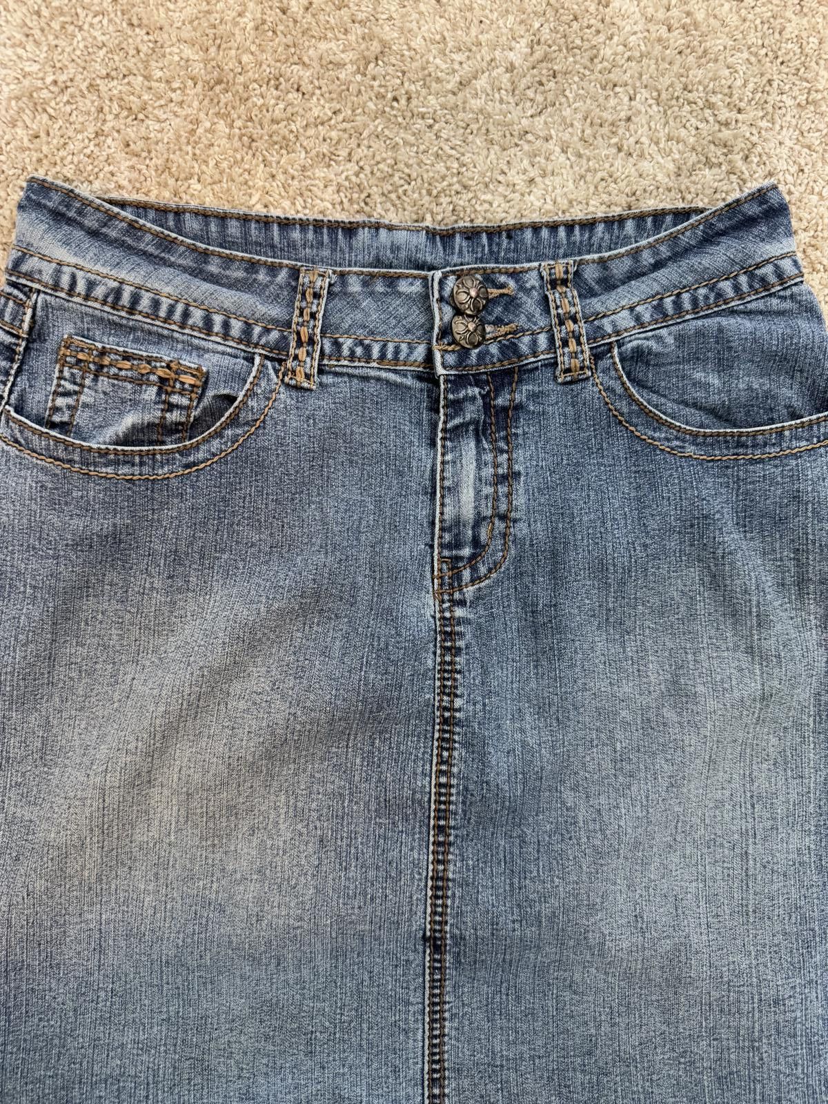 Designer Vintage Y2K Soft Grunge high waist denim jean skirt Size 32" / US 10 / IT 46 - 4 Thumbnail
