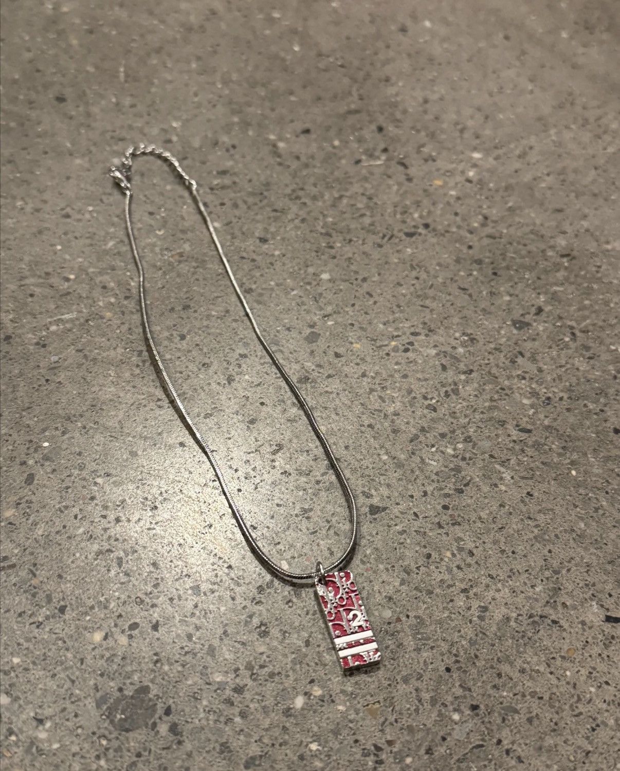 Dior Christian Dior Red Oblique Trotter Necklace Size ONE SIZE - 2 Thumbnail