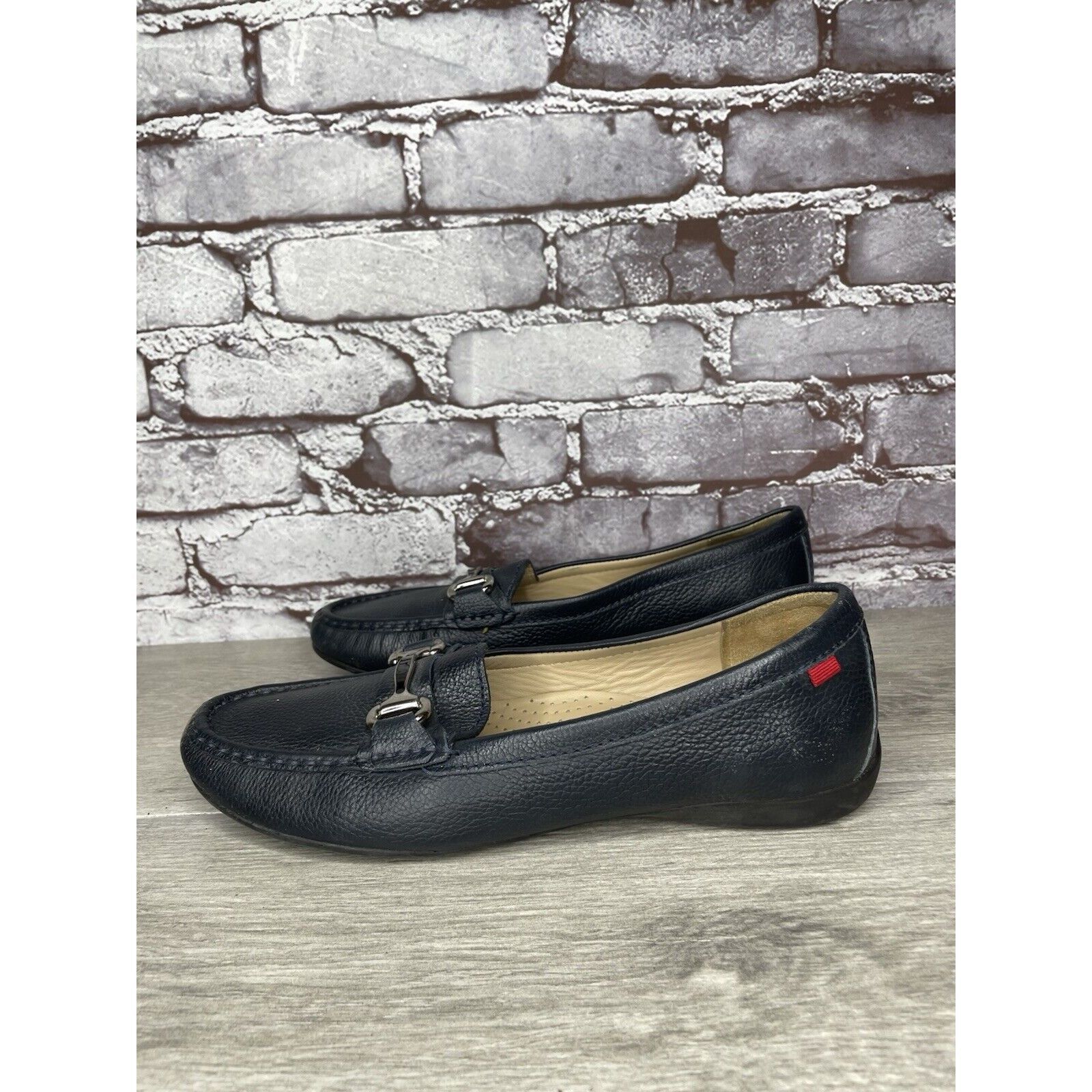 Joseph Marc Joseph New York Grand Street Blue Leather Loafers Women Size US 10.5 / IT 40.5 - 1 Thumbnail