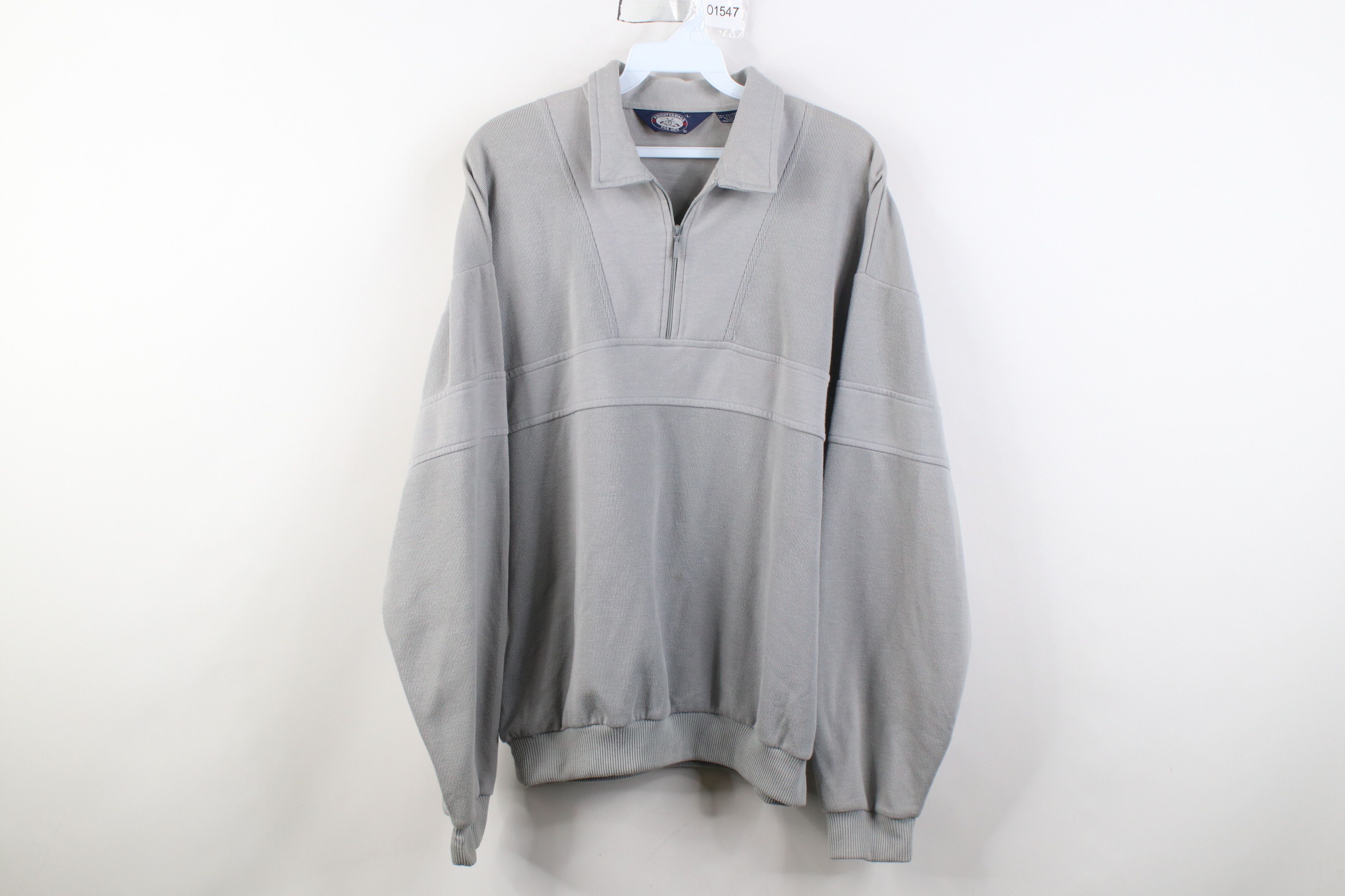 Vintage Vintage 90s Streetwear Ribbed Knit Collared Pullover Sweater Size US L / EU 52-54 / 3 - 1 Thumbnail