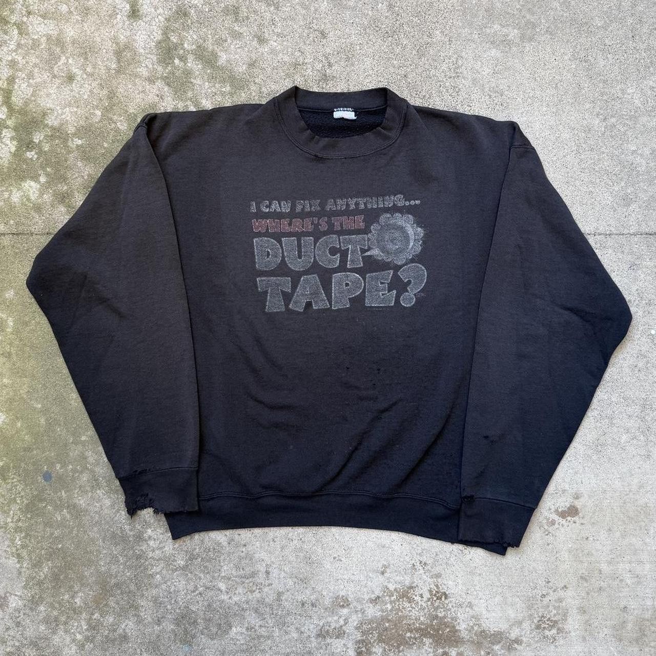 Vintage Vintage 90s Thrashed Crewneck Faded Black Gray Sweatshirt Size US L / EU 52-54 / 3 - 2 Thumbnail
