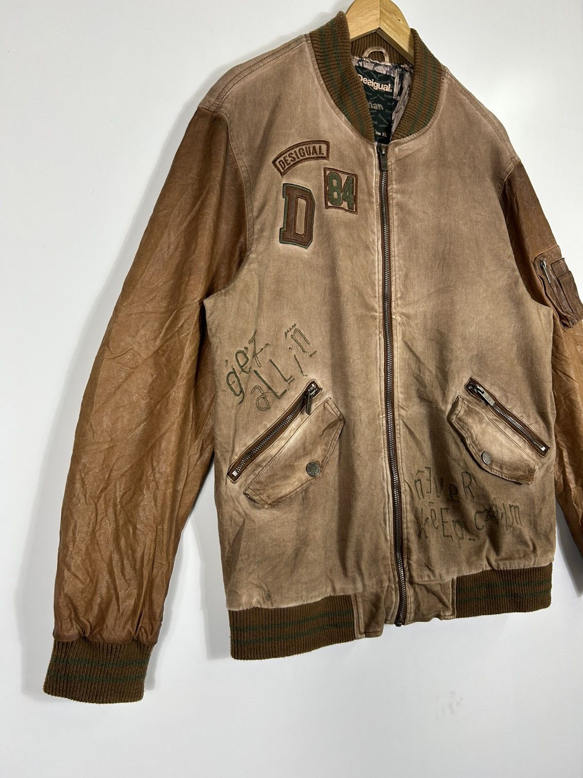 Desigual × Vintage ⚡️Y2K Desigual Man Zipper Bomber Jacket Size US XL / EU 56 / 4 - 2 Thumbnail