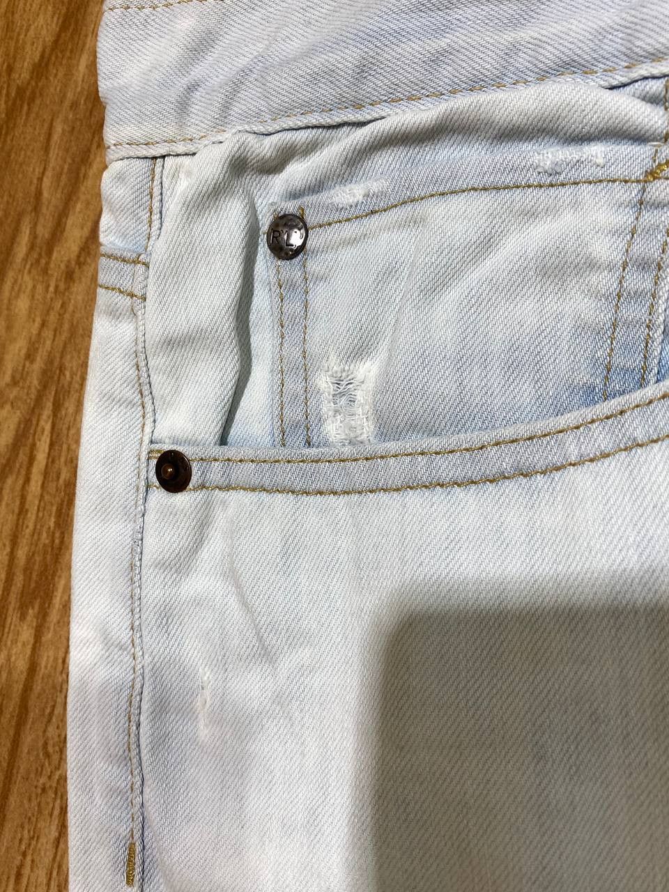 Polo Ralph Lauren Vintage Polo Ralph Lauren Faded Blue Straight Leg Jeans Size US 30 / EU 46 - 12 Thumbnail
