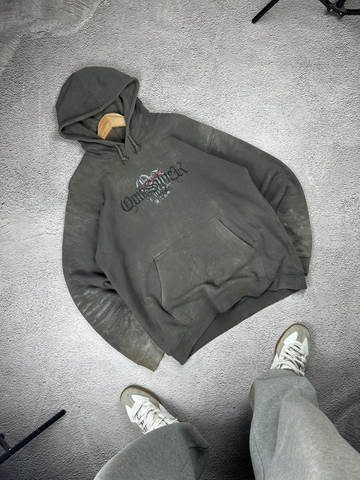 Vintage Quiksilver Hoodie Y2K Distressed Workwear SK8 Style