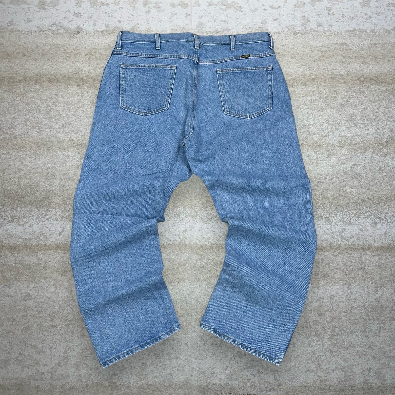 Vintage Rustler Jeans Relaxed Fit Light Wash Denim Black Tab | Grailed