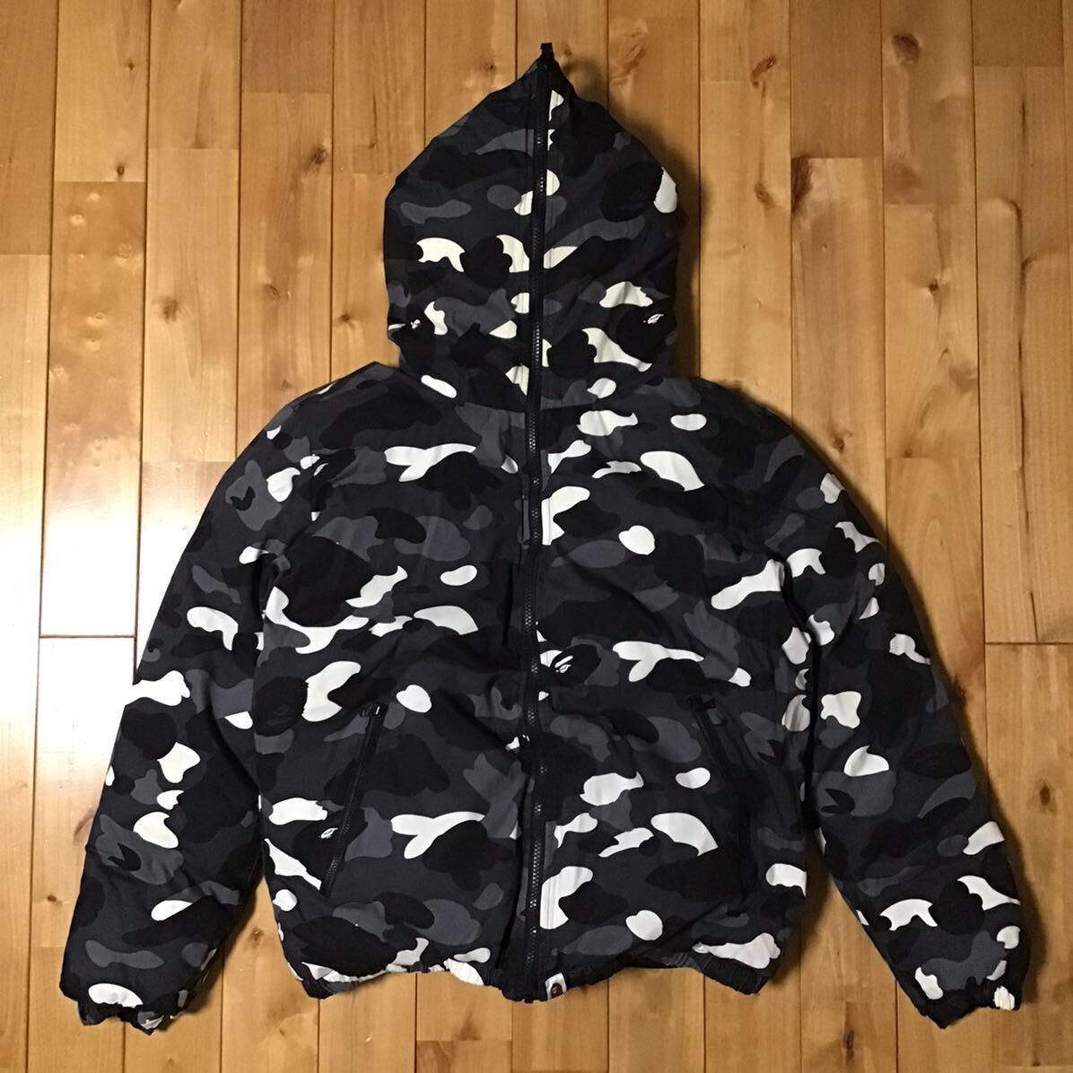 Bape Glow in the dark BAPE City camo Hoodie Down Jacket APE Grailed