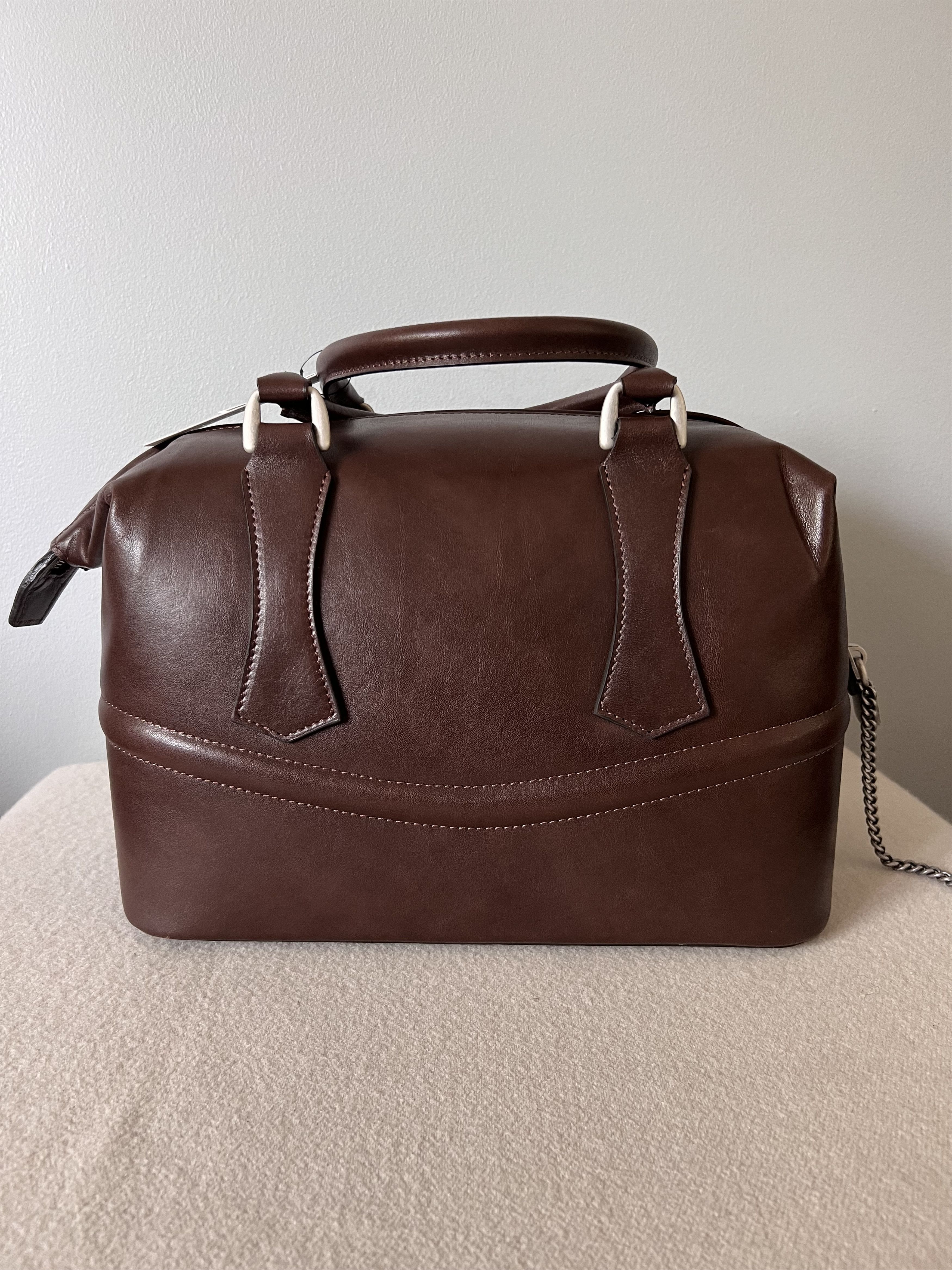 Enfants Riches Deprimes Enfants Riches Deprimes Leather Bowling Bag in Cognac Brown Size ONE SIZE - 2 Thumbnail