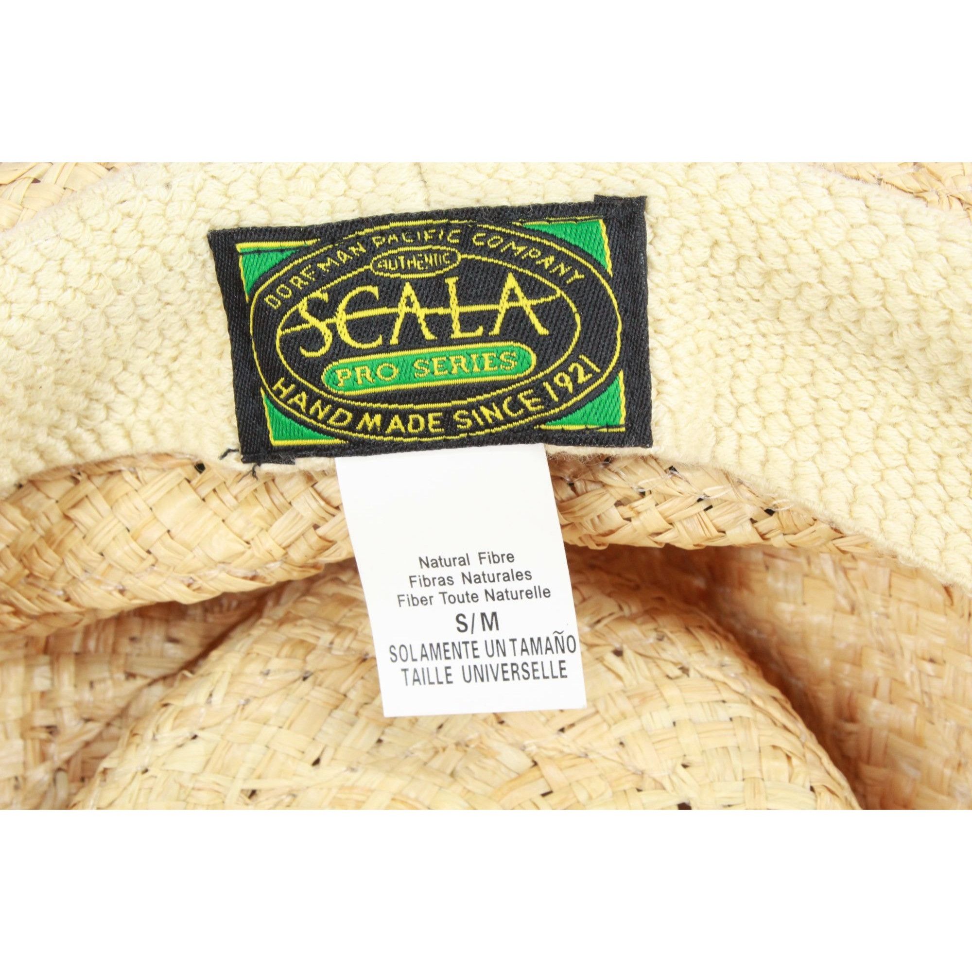 Other Scala Raffia Gambler Summer Hat Unisex Natural S/M Size ONE SIZE - 6 Thumbnail