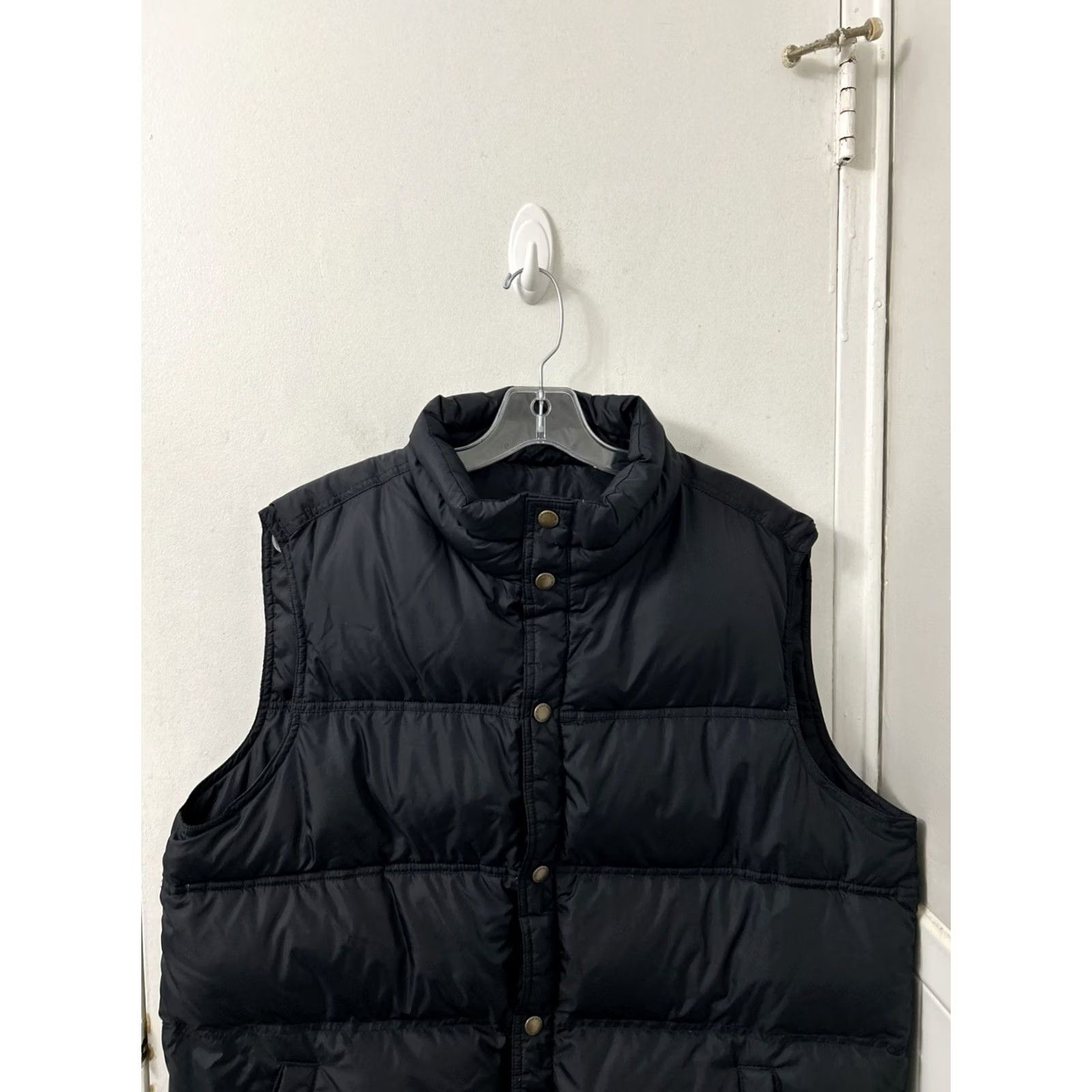 Lands' End VINTAGE Lands' End Down Puffer Vest Mens Large Black Snap Front Quilted Jacket Size US L / EU 52-54 / 3 - 2 Thumbnail