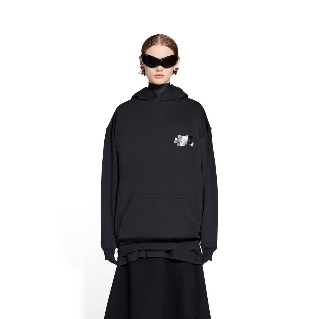 Balenciaga o1srvl11e0425 Gaffer Hoodie Medium Fit in Black Size M / US 6-8 / IT 42-44 - 5 Thumbnail