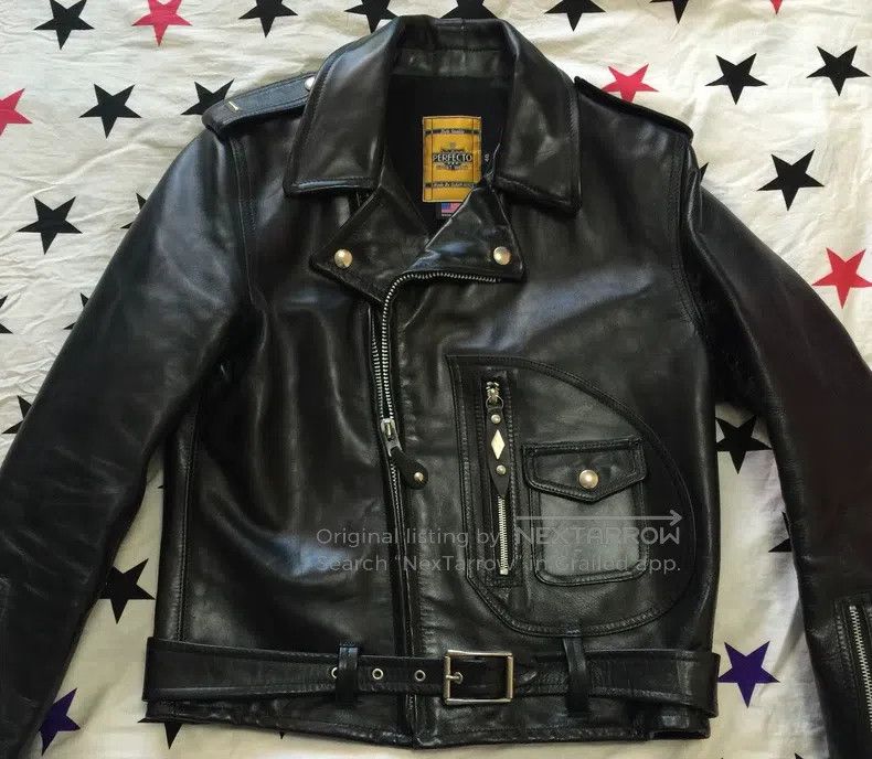 Schott Schott 1928h, horsehide, cable-stayed, black, sheer dyeing Size US L / EU 52-54 / 3 - 2 Thumbnail