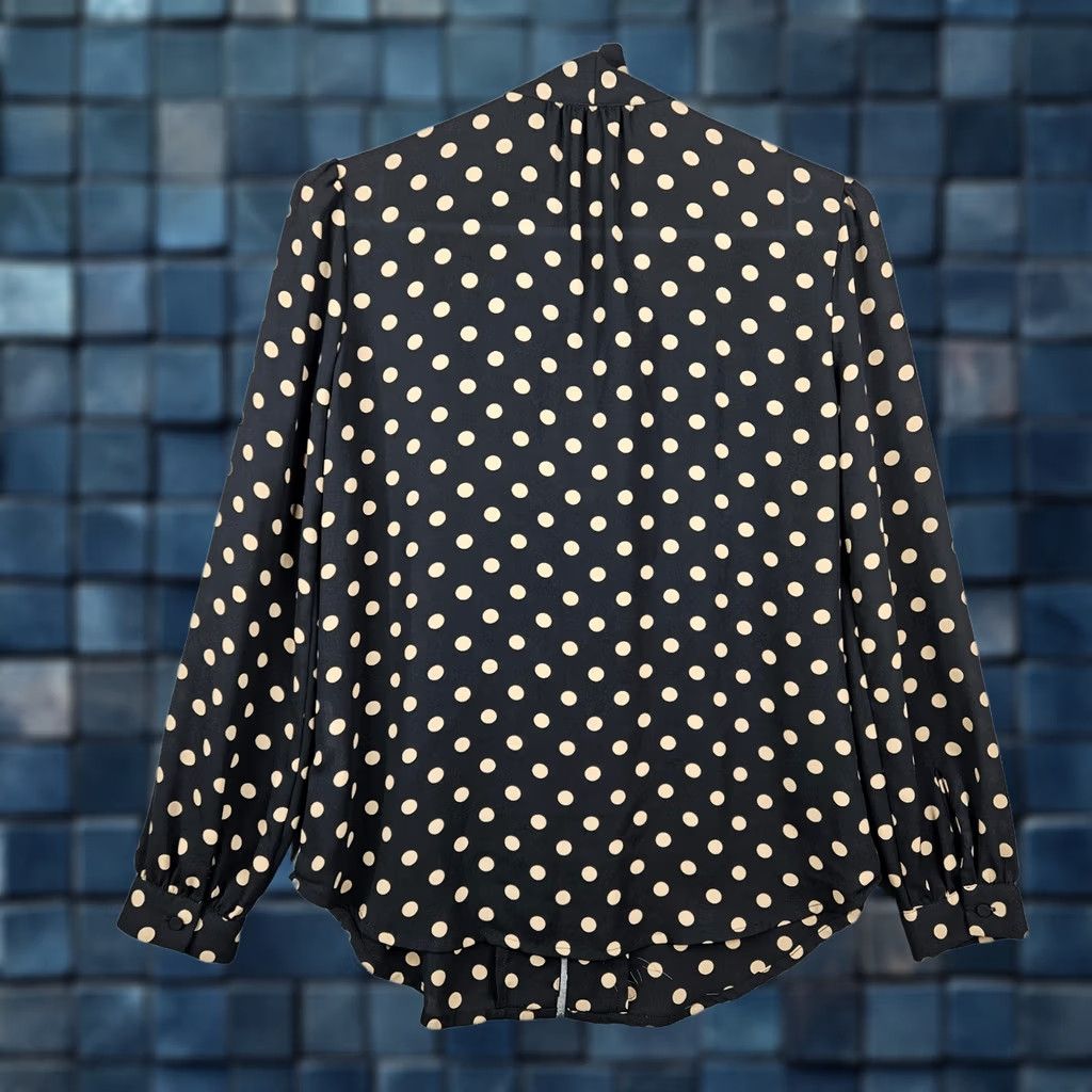 J.Crew J.CREW Button-Up Polka Dot Long Sleeve Tie Neck Shirt 00 Womens Multicolor Regular Size XS? Wait Size XXS / US 00 / IT 34 - 1 Thumbnail