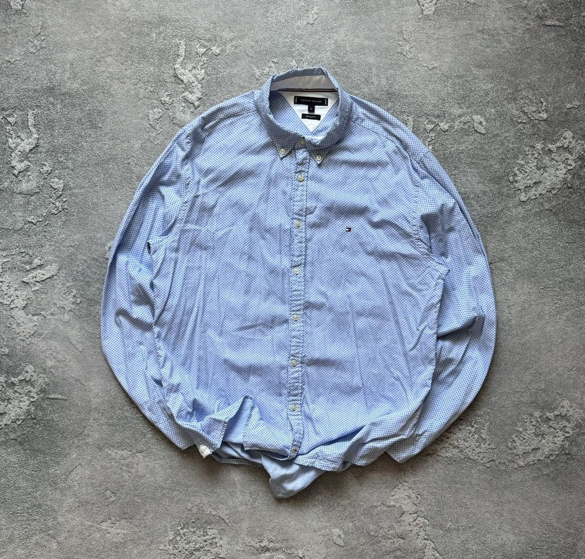 Designer × Tommy Hilfiger Tommy Hilfiger XL botted button up shirt polo long sleeve te Size US XL / EU 56 / 4 - 1 Thumbnail
