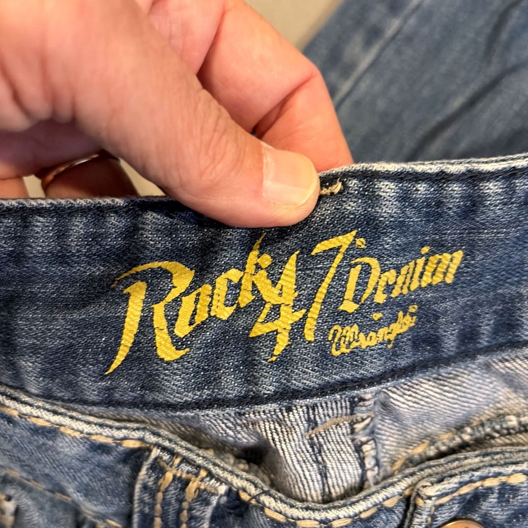 Wrangler Wrangler Rock 47 Jeans Bootcut Denim 36 Regular Blue 90s Cowboy Western Rock 47 by Wrangler Mens Jeans Size US 36 / EU 52 - 3 Thumbnail