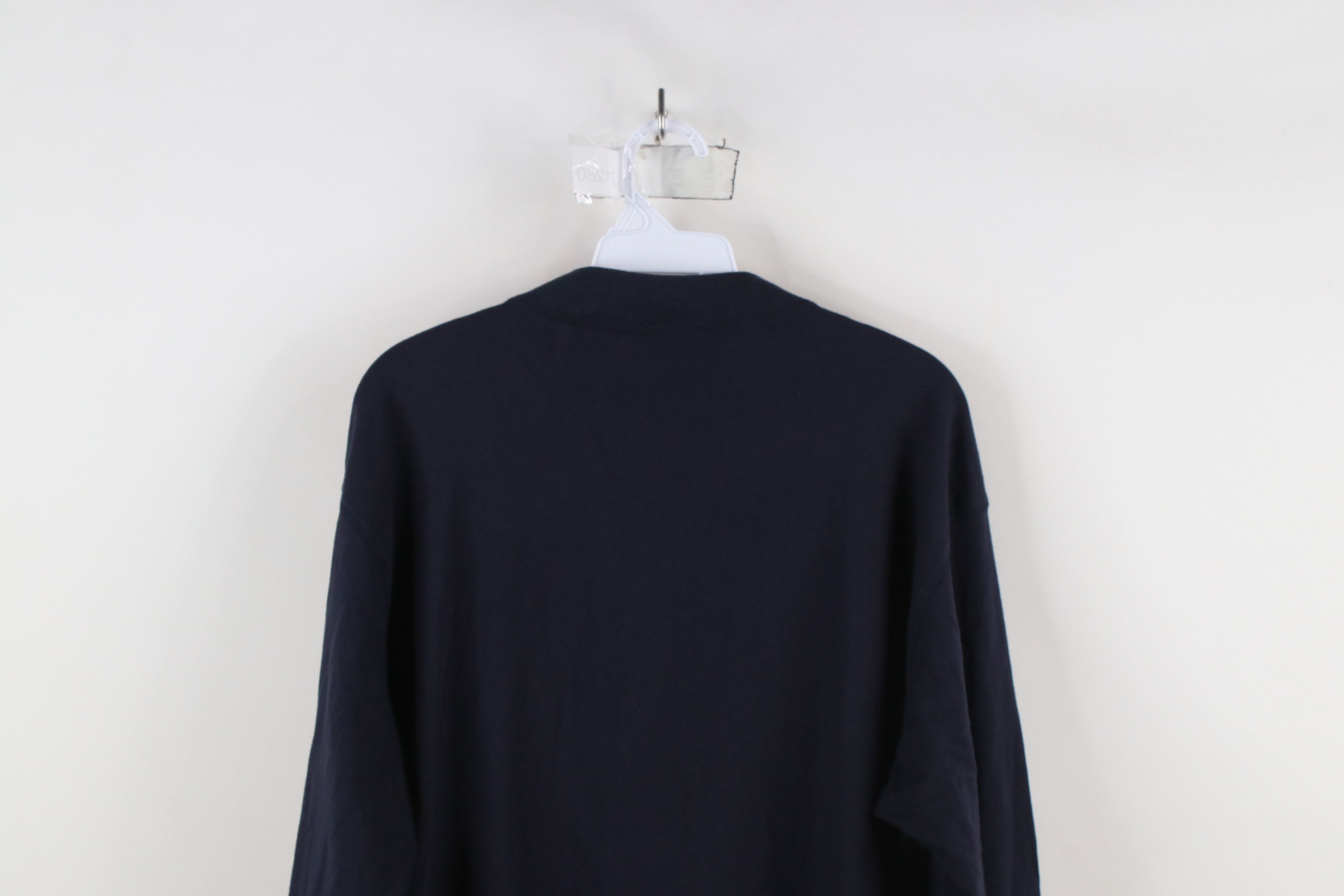 Vintage Vintage 90s Streetwear Blank Long Sleeve Henley T-Shirt Blue Size US M / EU 48-50 / 2 - 11 Thumbnail