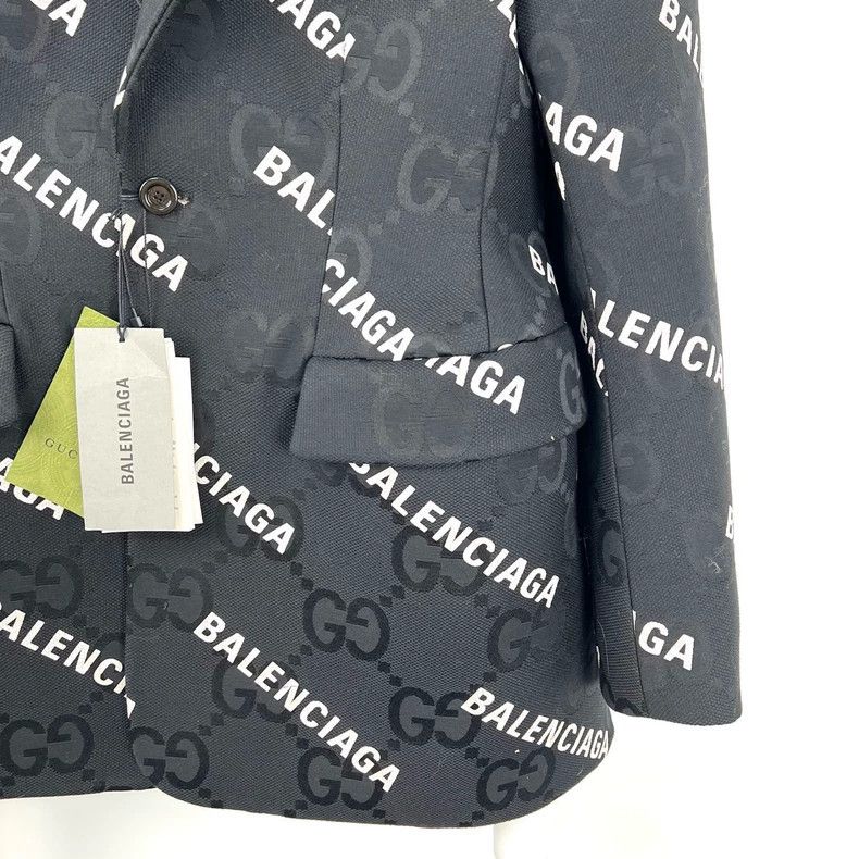 Gucci Gucci Balenciaga black, full of old flowers, short suit Size 48R - 5 Thumbnail