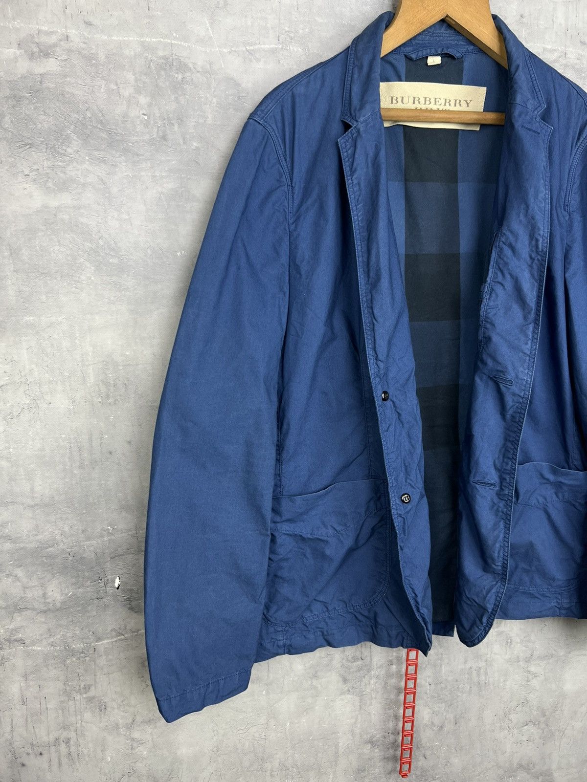 Burberry Men's Burberry Coat Blazer Blue L Cotton Men Brit Jacket Size US L / EU 52-54 / 3 - 6 Thumbnail