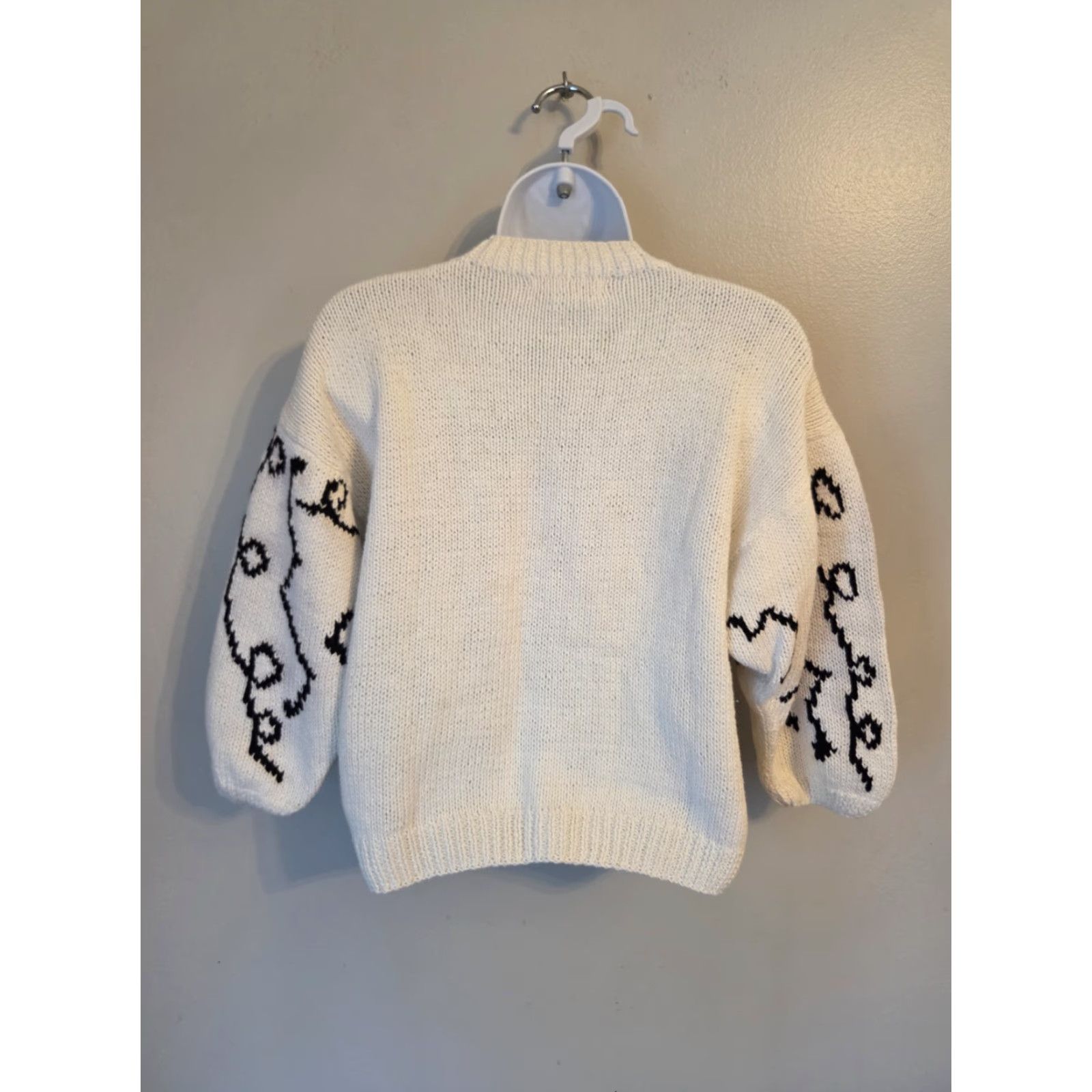 Vintage VINTAGE Jennifer Reed Sweater Womens Small Abstract Knit Crew Neck Long Sleeve Pullover White 80s 90s Size S / US 4 / IT 40 - 6 Thumbnail
